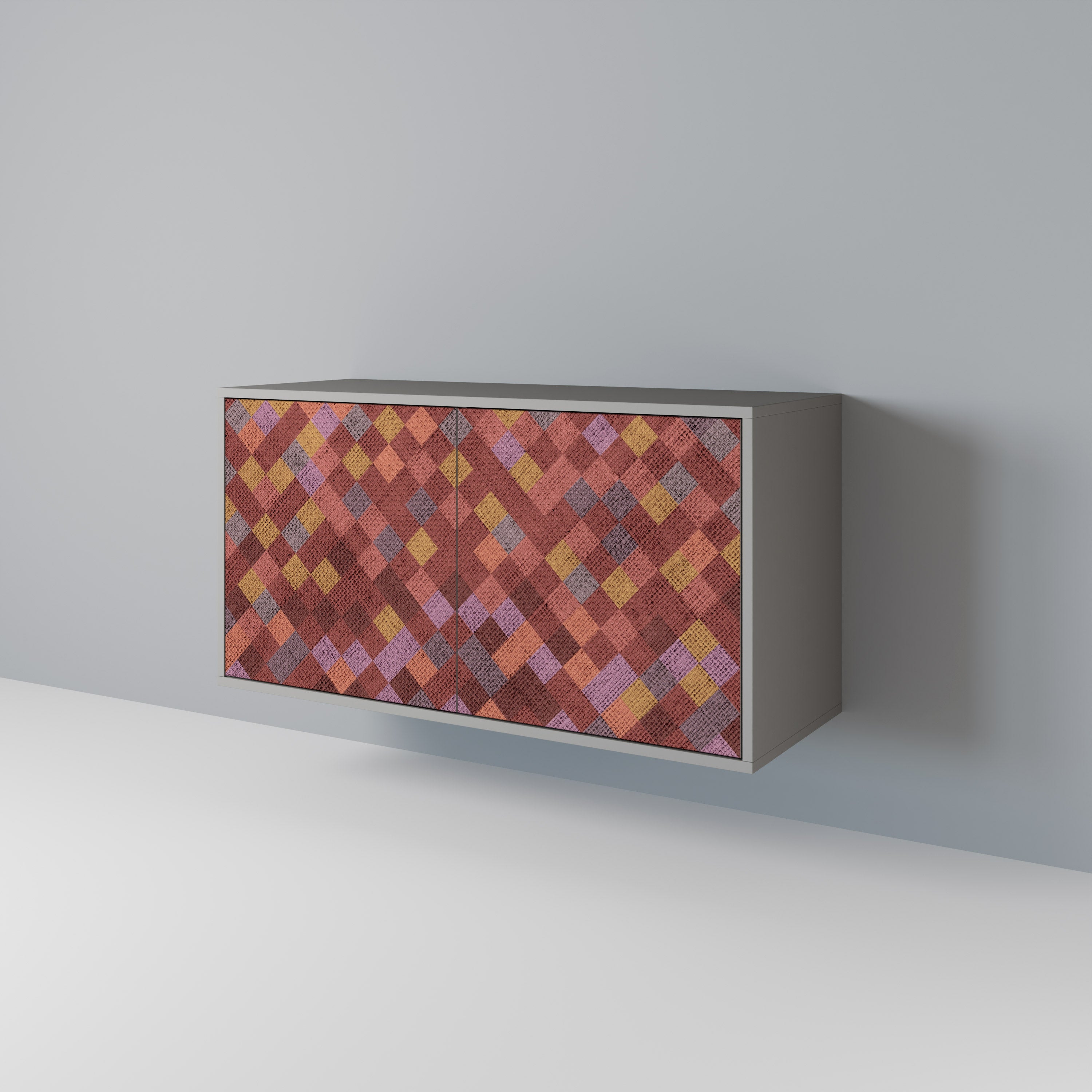 PAINTED SQUARES Komoda 2-drzwiowa korpus Szary
