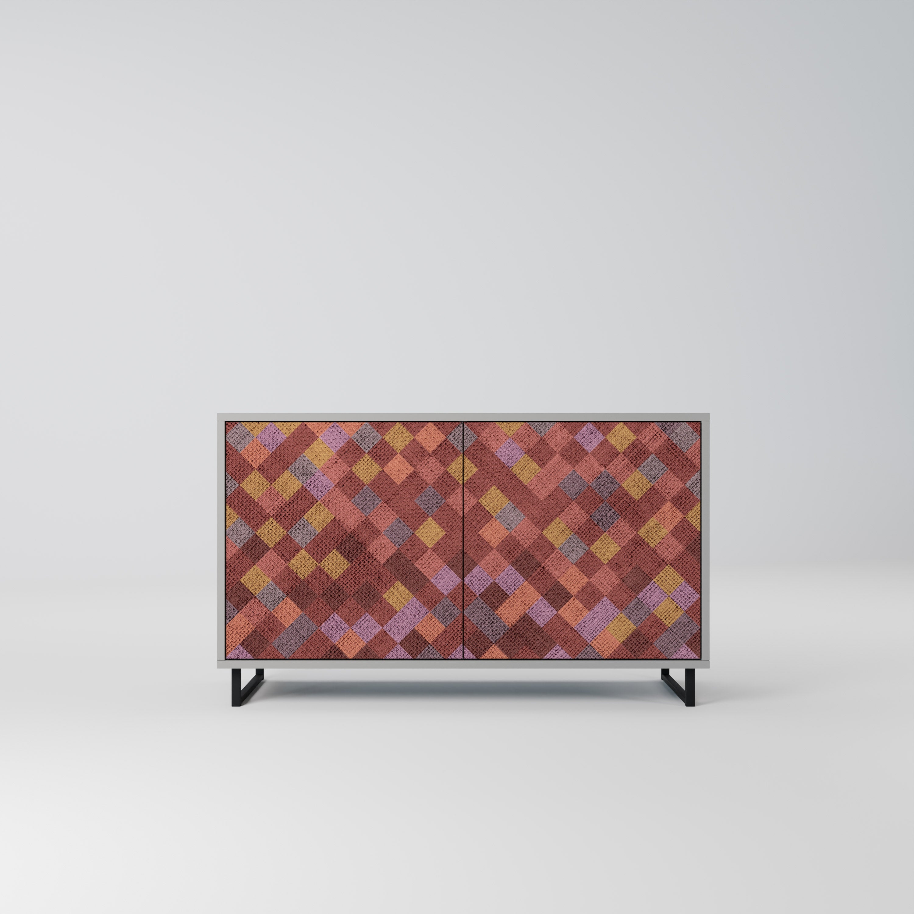 PAINTED SQUARES Komoda 2-drzwiowa korpus Szary