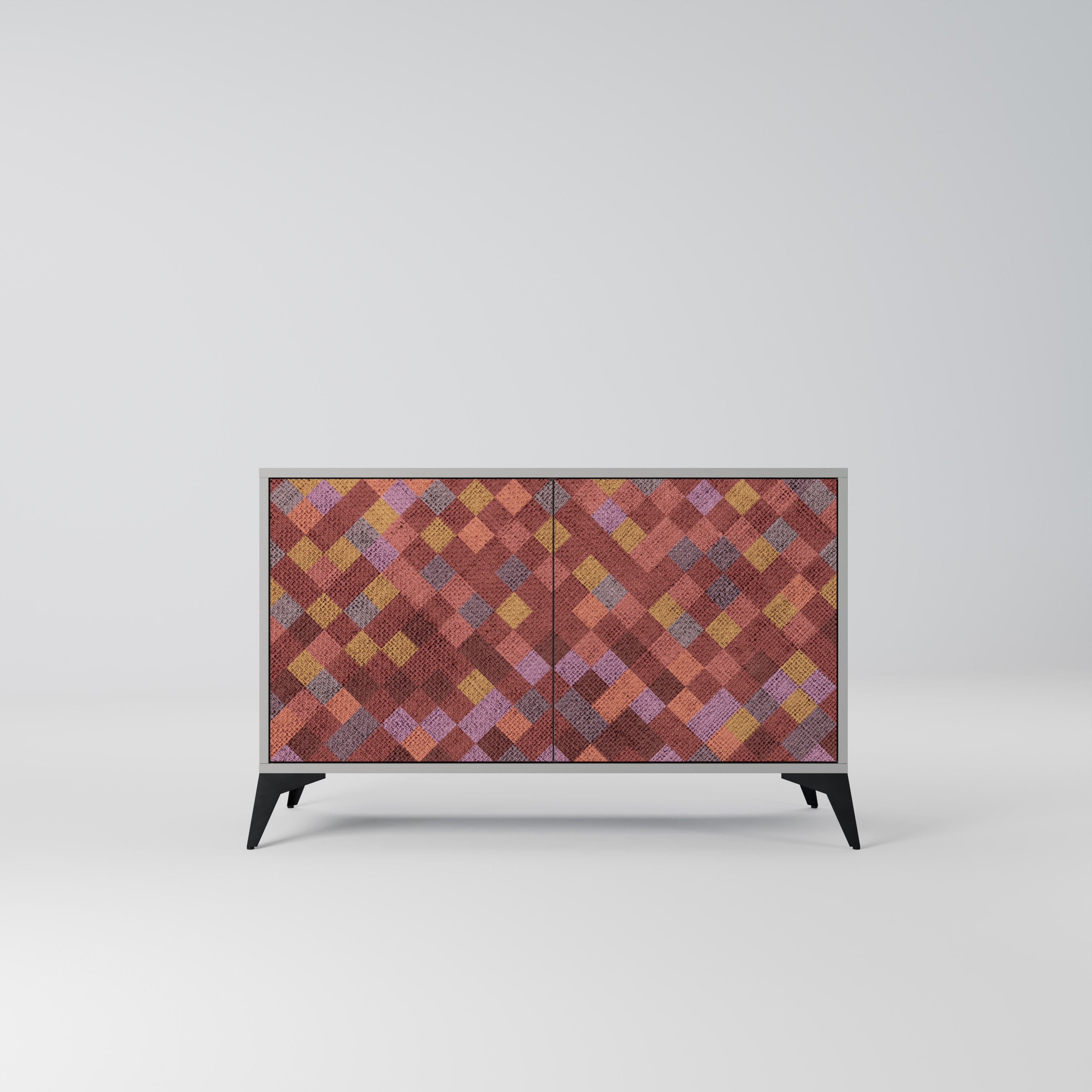 PAINTED SQUARES Komoda 2-drzwiowa korpus Szary
