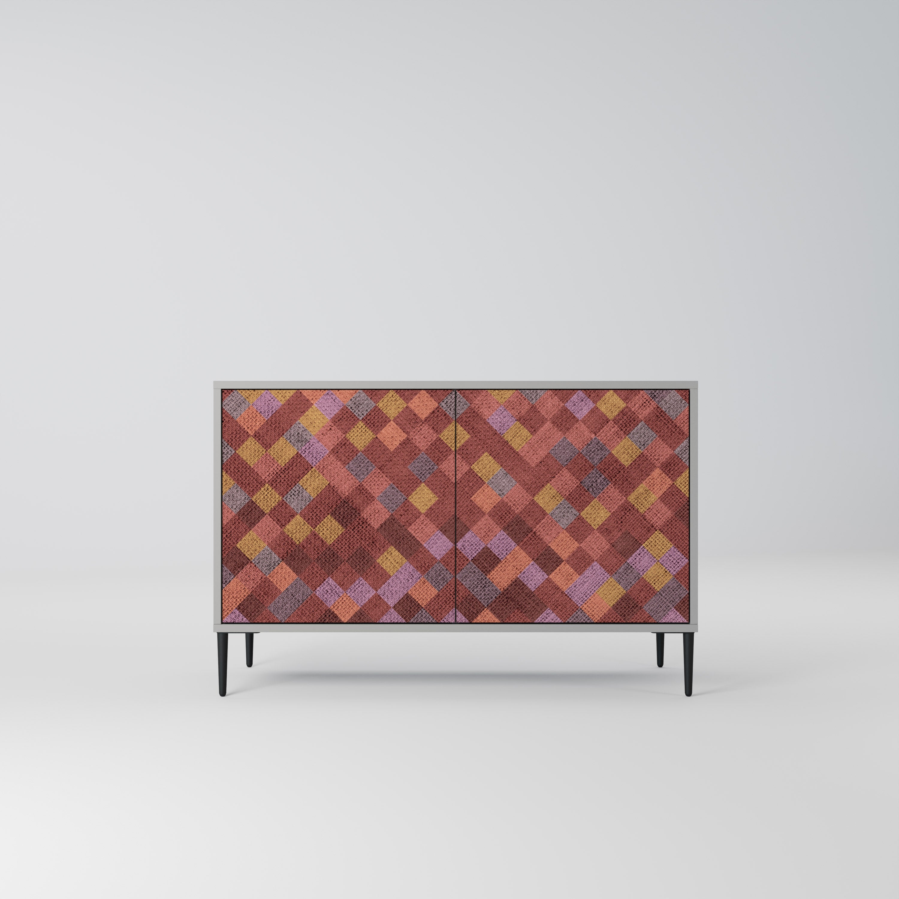 PAINTED SQUARES Komoda 2-drzwiowa korpus Szary