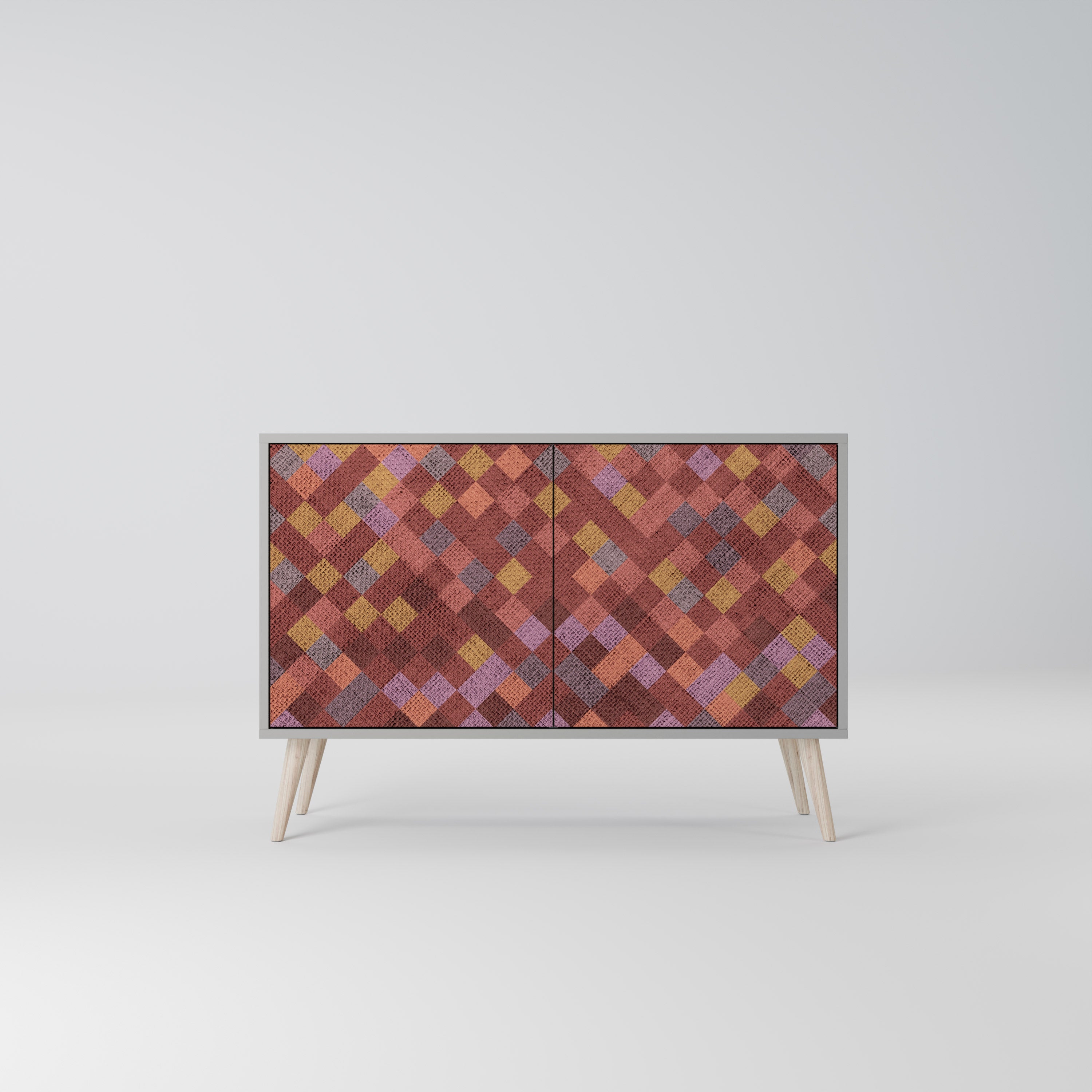 PAINTED SQUARES Komoda 2-drzwiowa korpus Szary