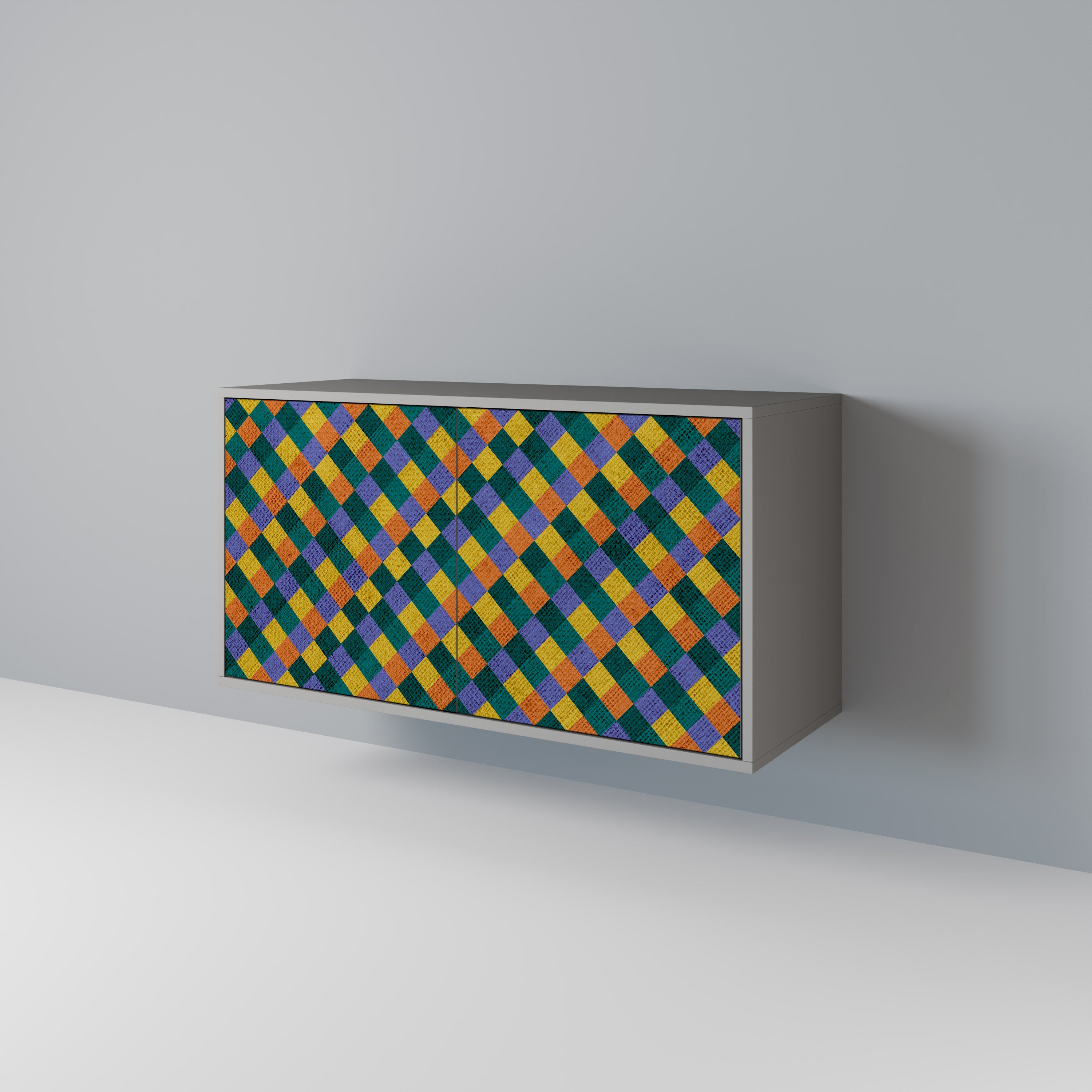 PAINTED SQUARES MIX Komoda 2-drzwiowa korpus Szary