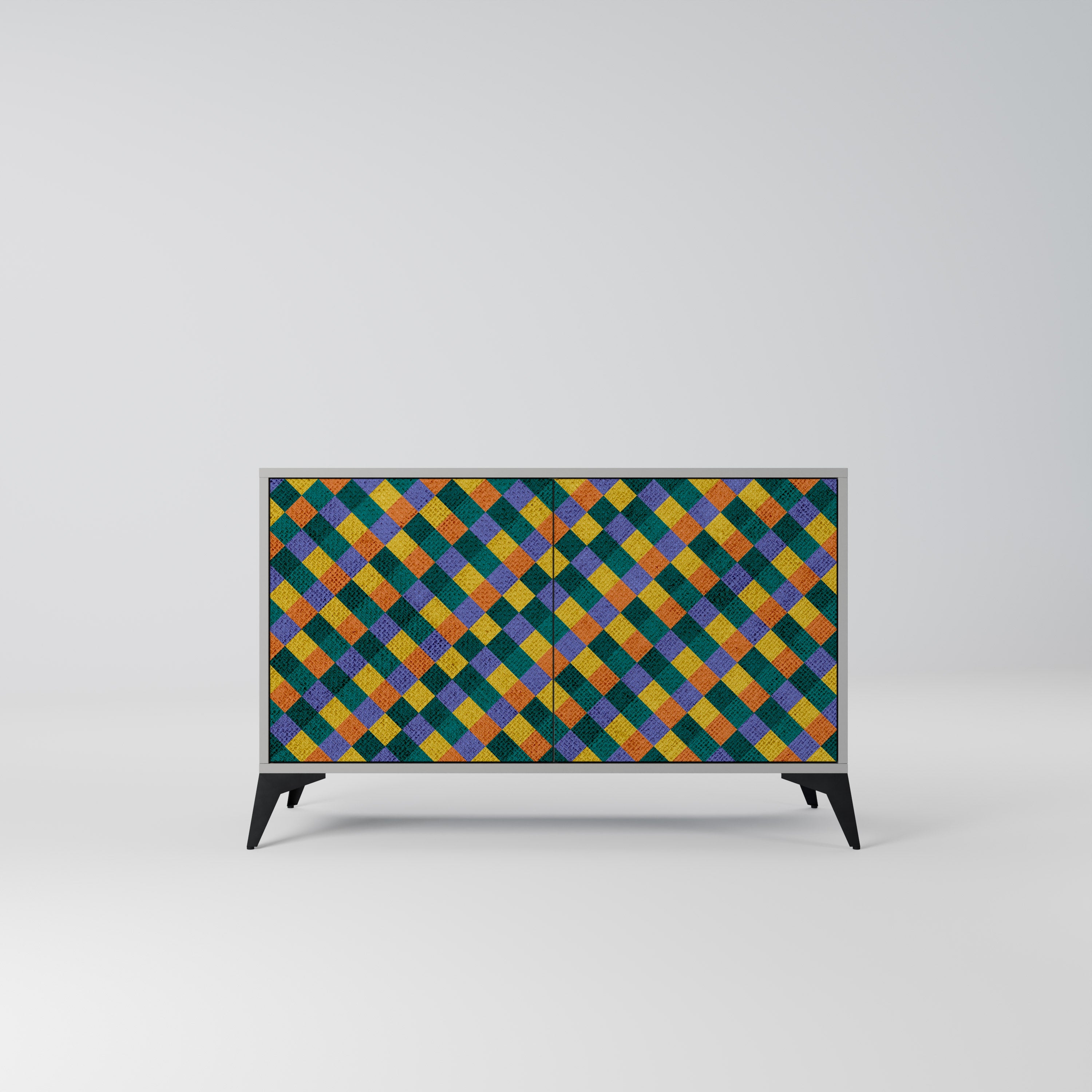 PAINTED SQUARES MIX Komoda 2-drzwiowa korpus Szary