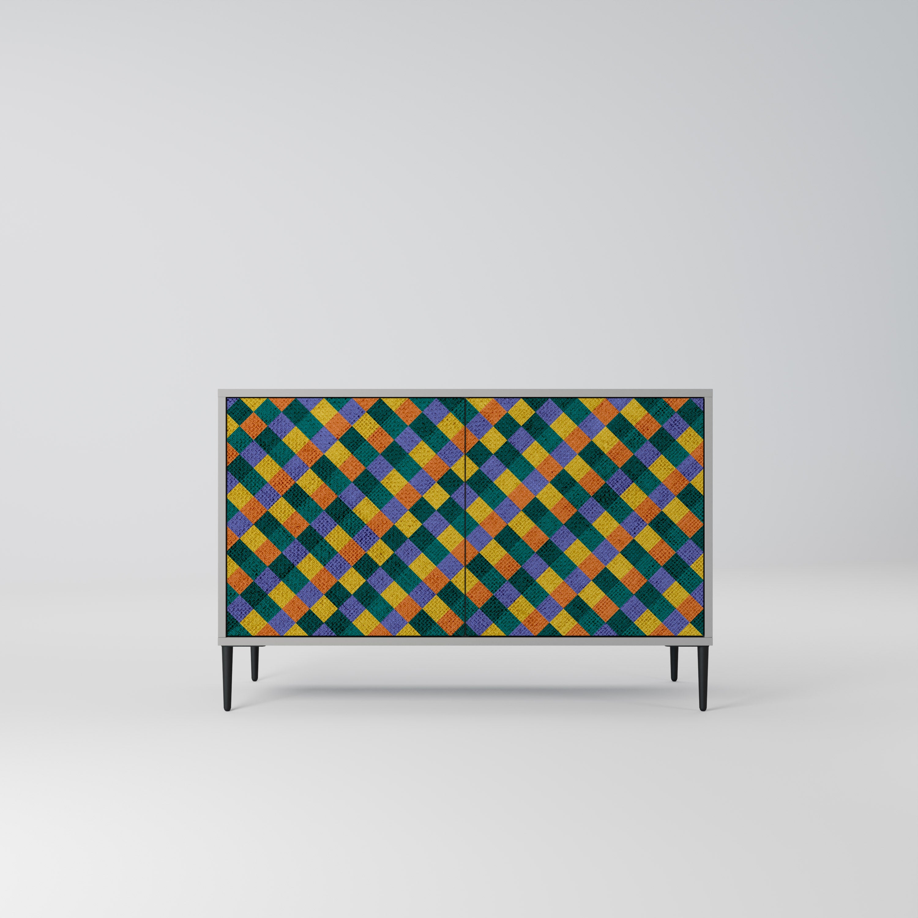 PAINTED SQUARES MIX Komoda 2-drzwiowa korpus Szary