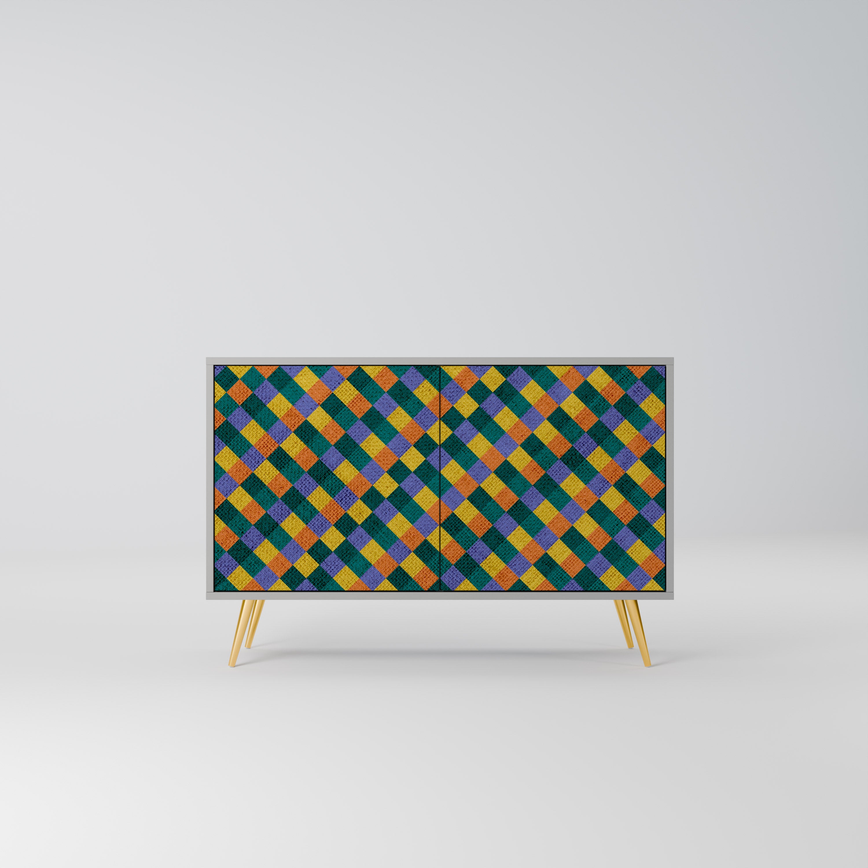 PAINTED SQUARES MIX Komoda 2-drzwiowa korpus Szary
