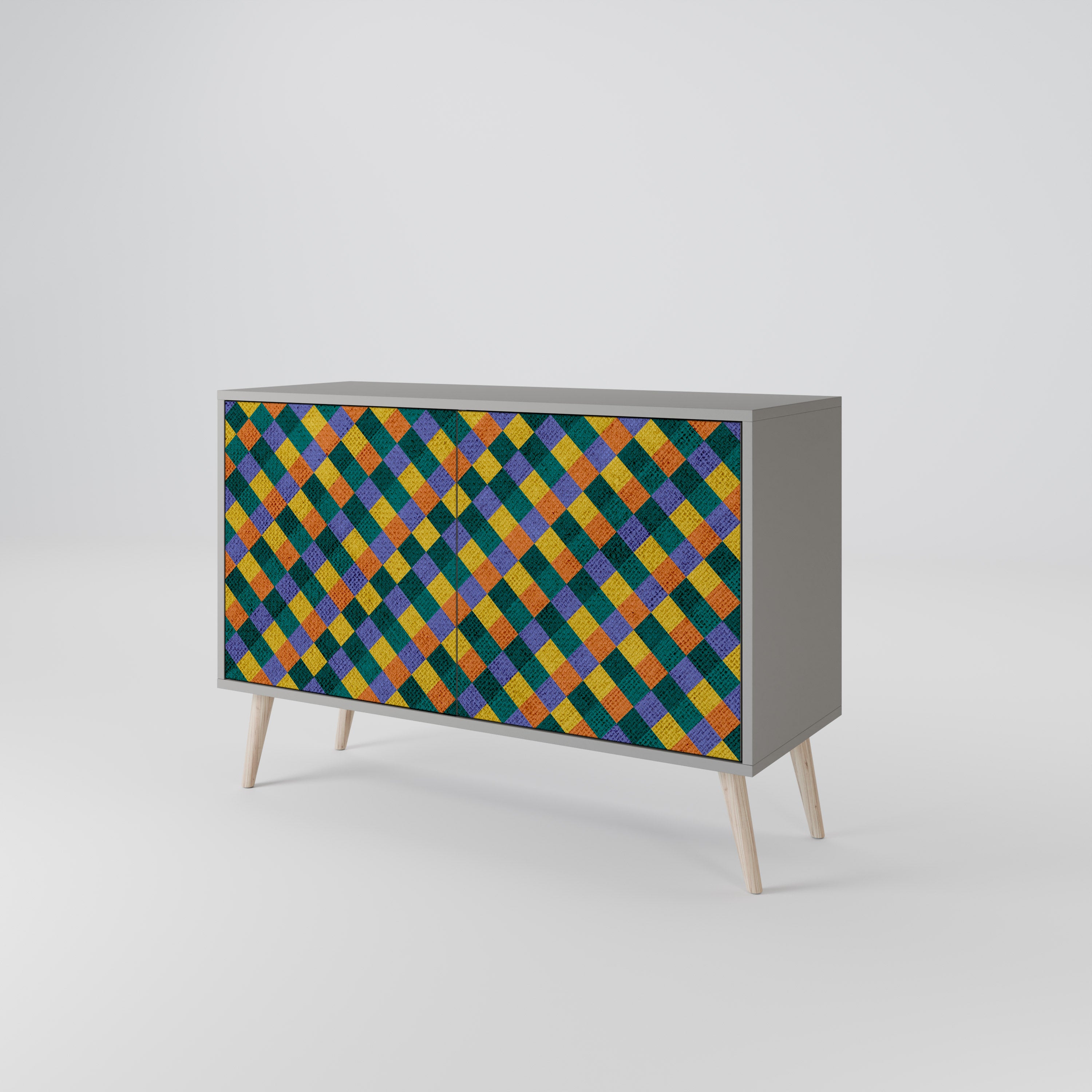 PAINTED SQUARES MIX Komoda 2-drzwiowa korpus Szary