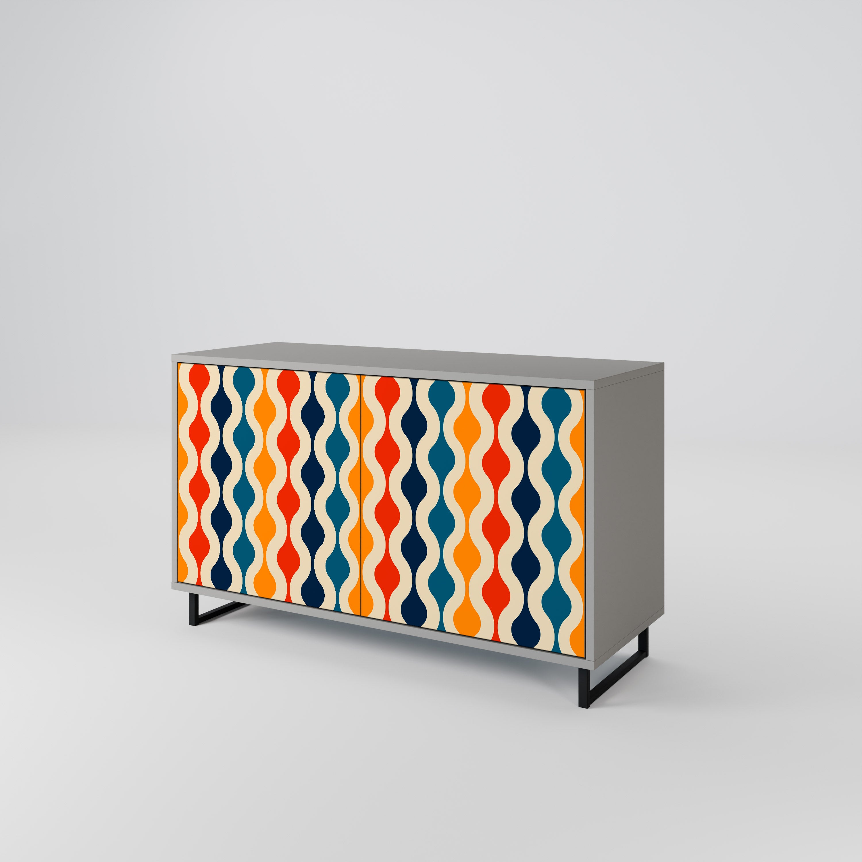 COLORFUL NOSTALGIA Komoda 2-drzwiowa korpus Szary