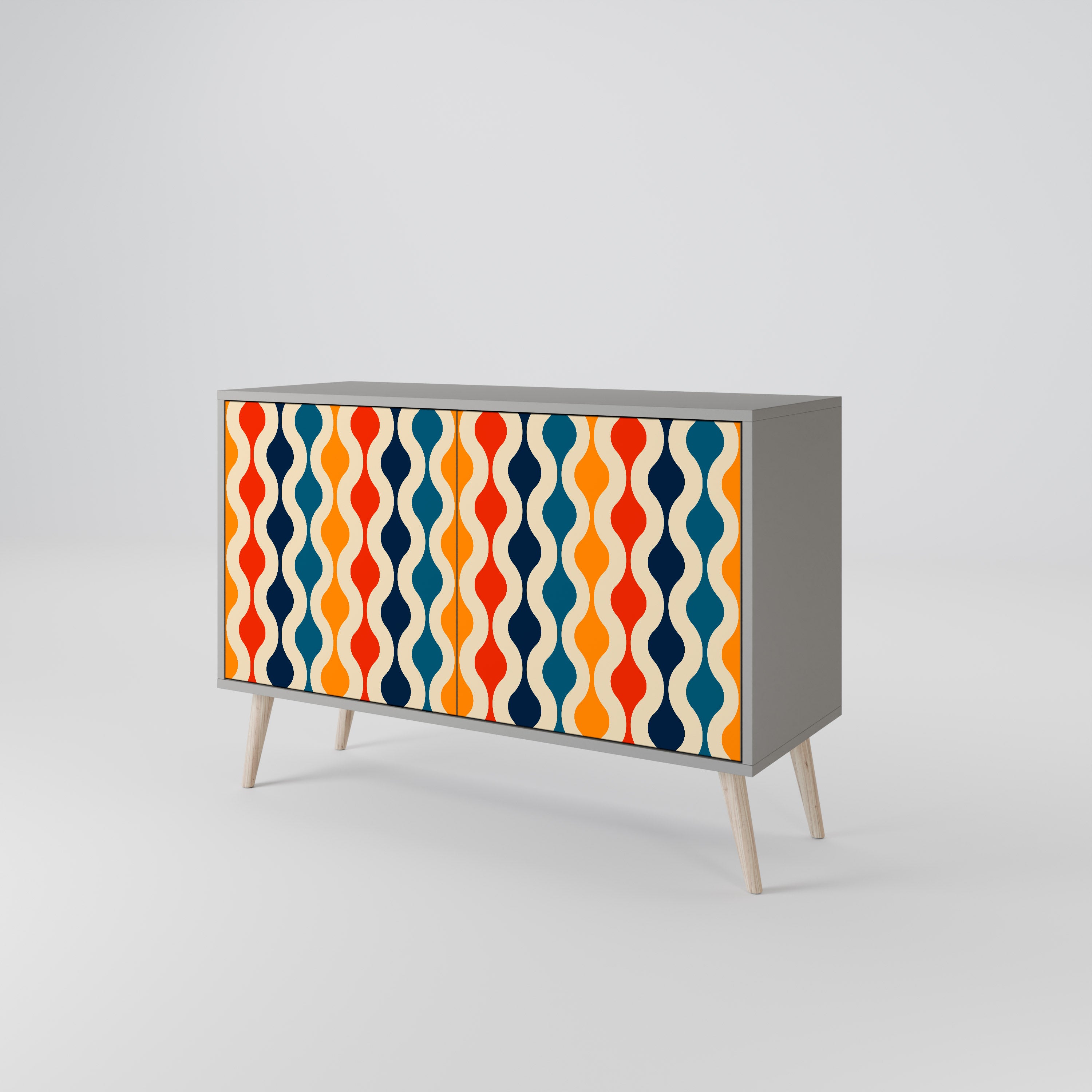 COLORFUL NOSTALGIA Komoda 2-drzwiowa korpus Szary