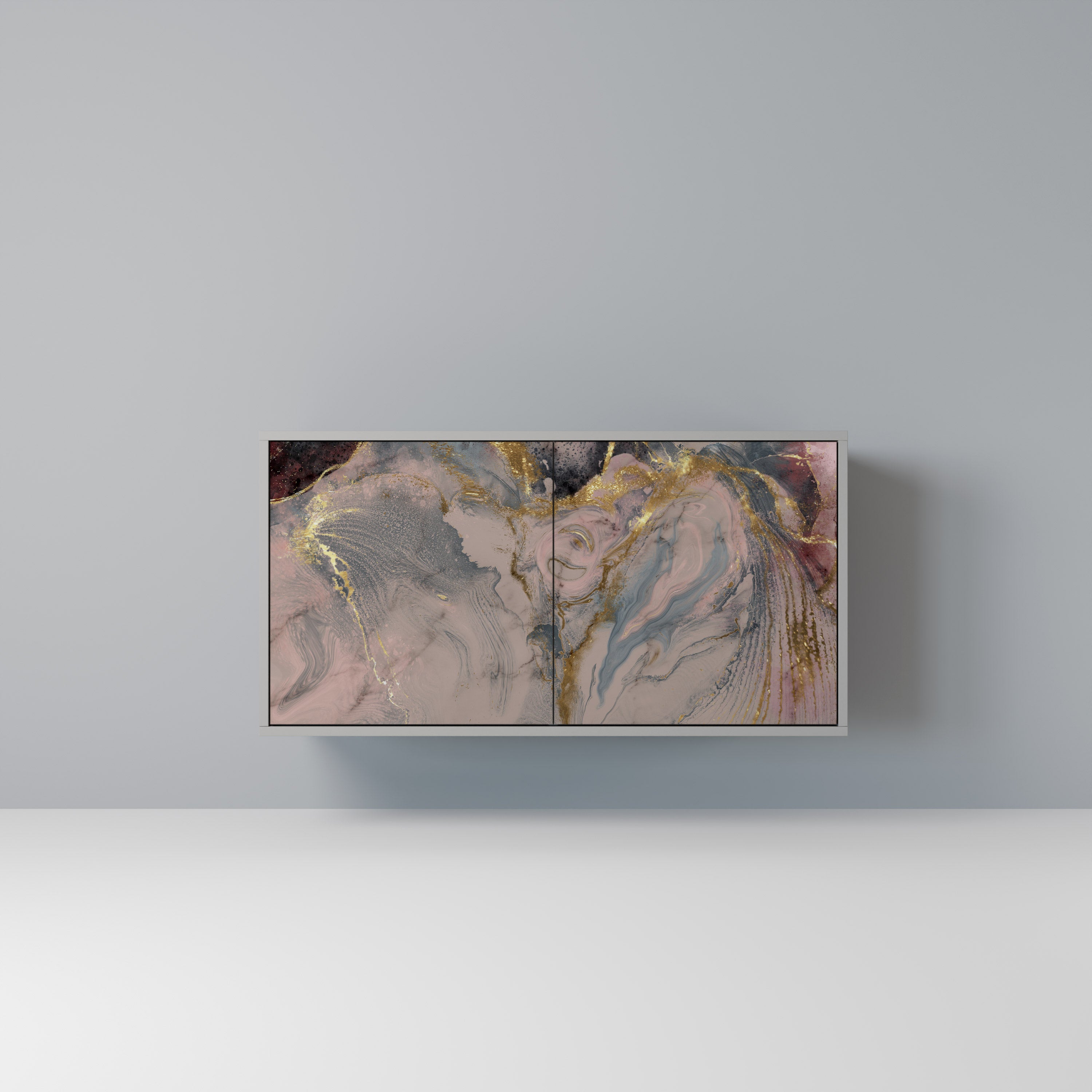 GILDED SWIRLS Komoda 2-drzwiowa korpus Szary