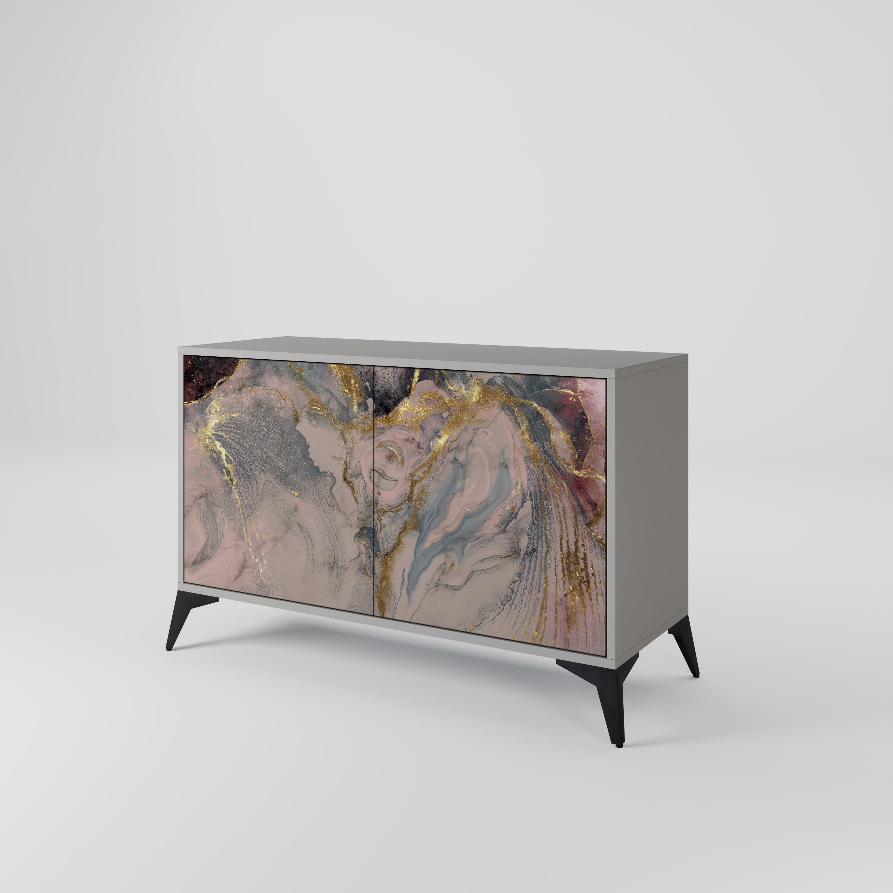 GILDED SWIRLS Komoda 2-drzwiowa korpus Szary