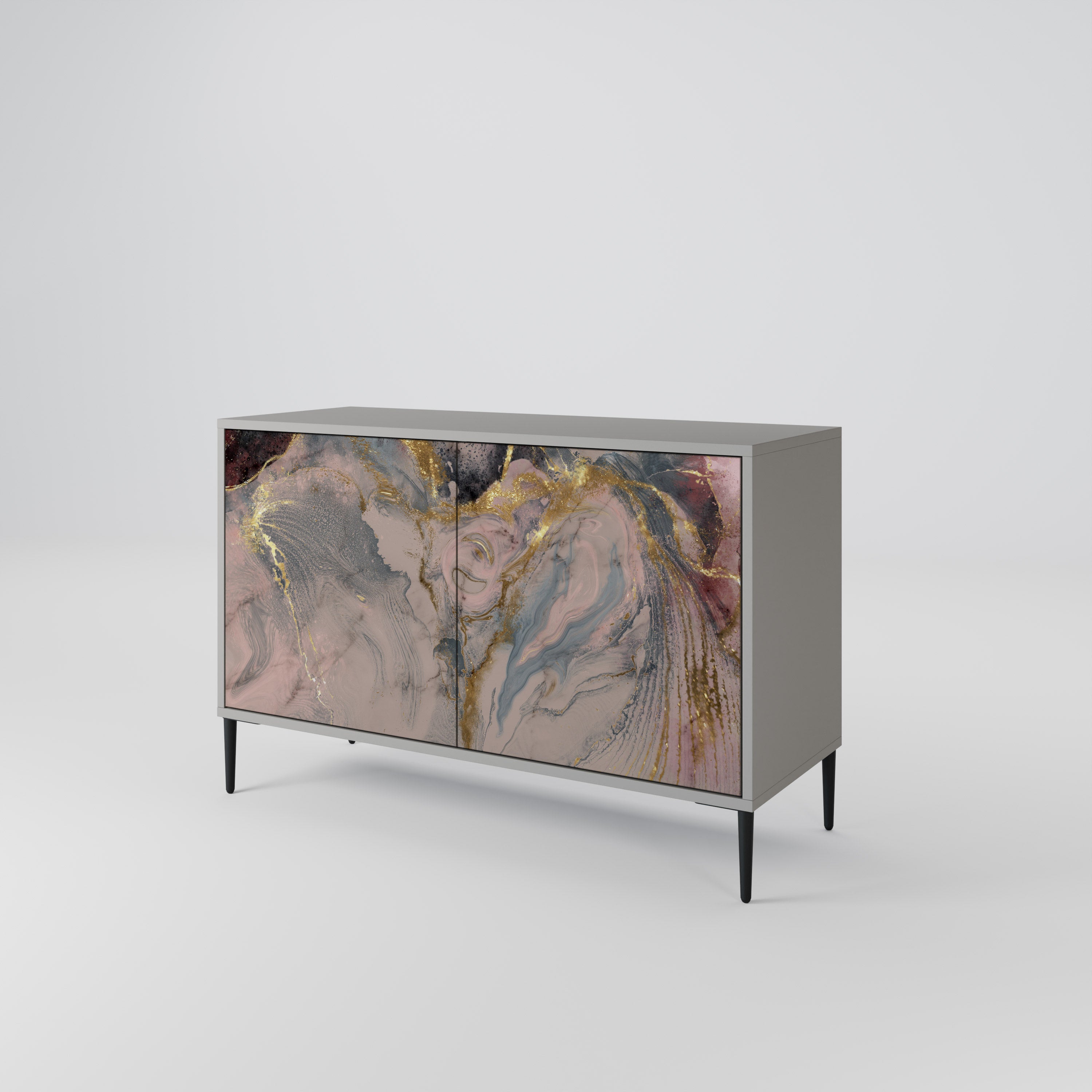 GILDED SWIRLS Komoda 2-drzwiowa korpus Szary