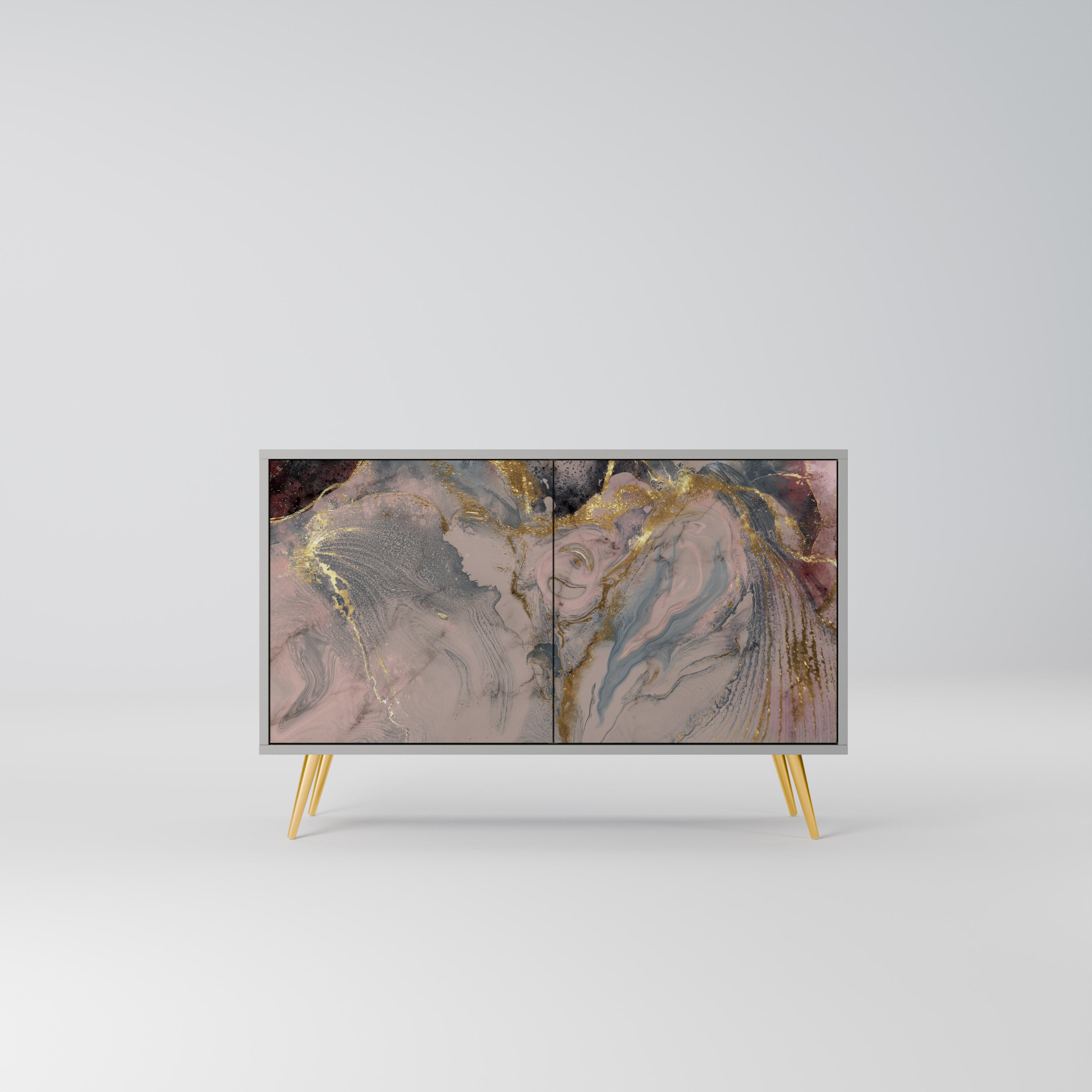 GILDED SWIRLS Komoda 2-drzwiowa korpus Szary