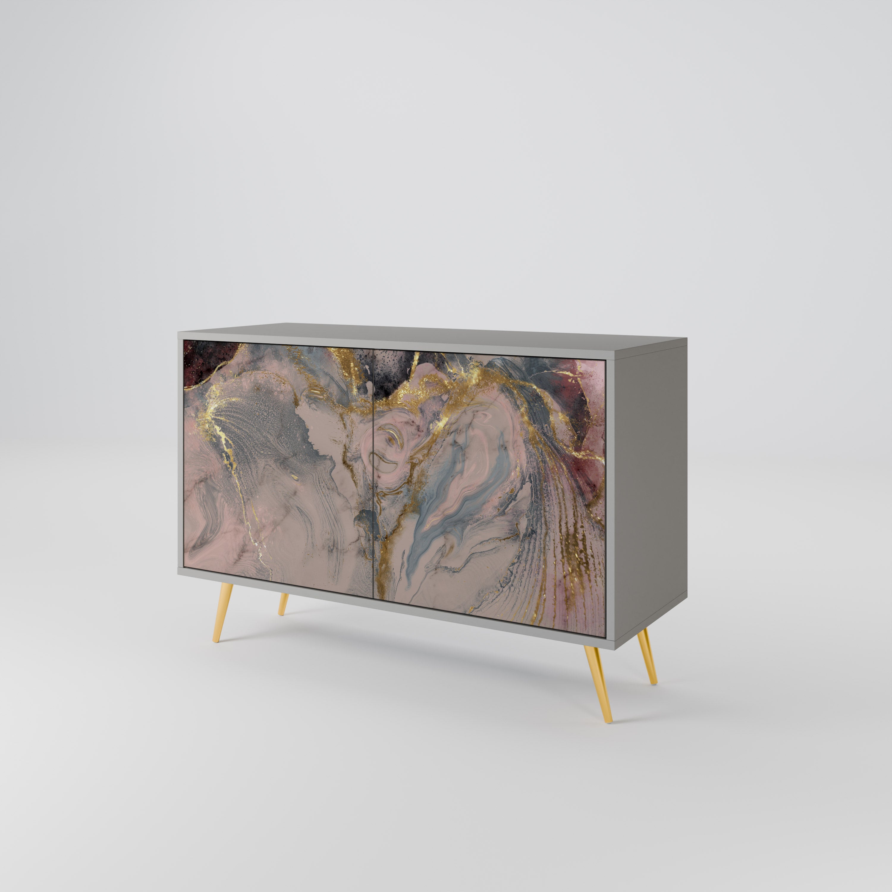 GILDED SWIRLS Komoda 2-drzwiowa korpus Szary