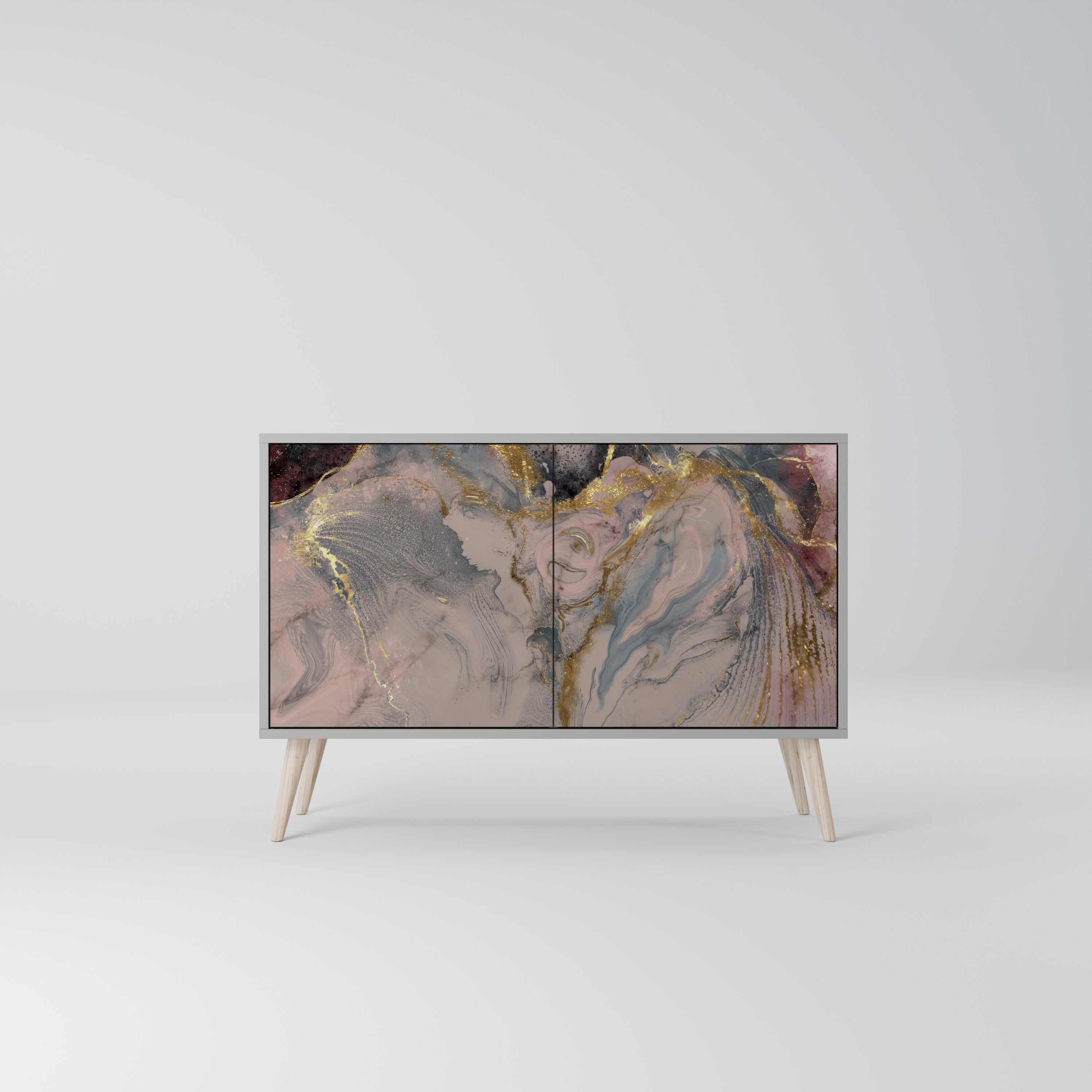 GILDED SWIRLS Komoda 2-drzwiowa korpus Szary