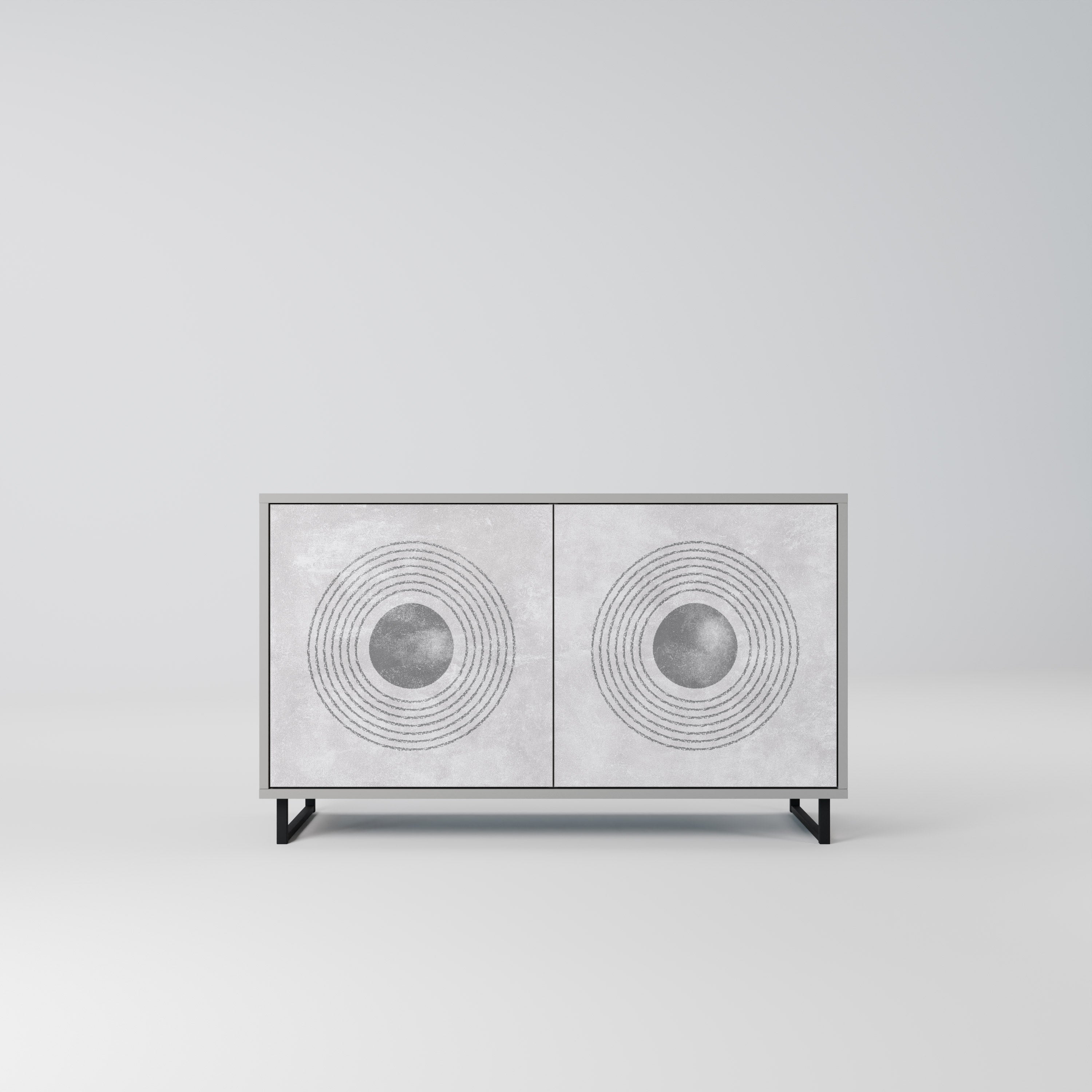 SOLID CIRCLES Komoda 2-drzwiowa korpus Szary