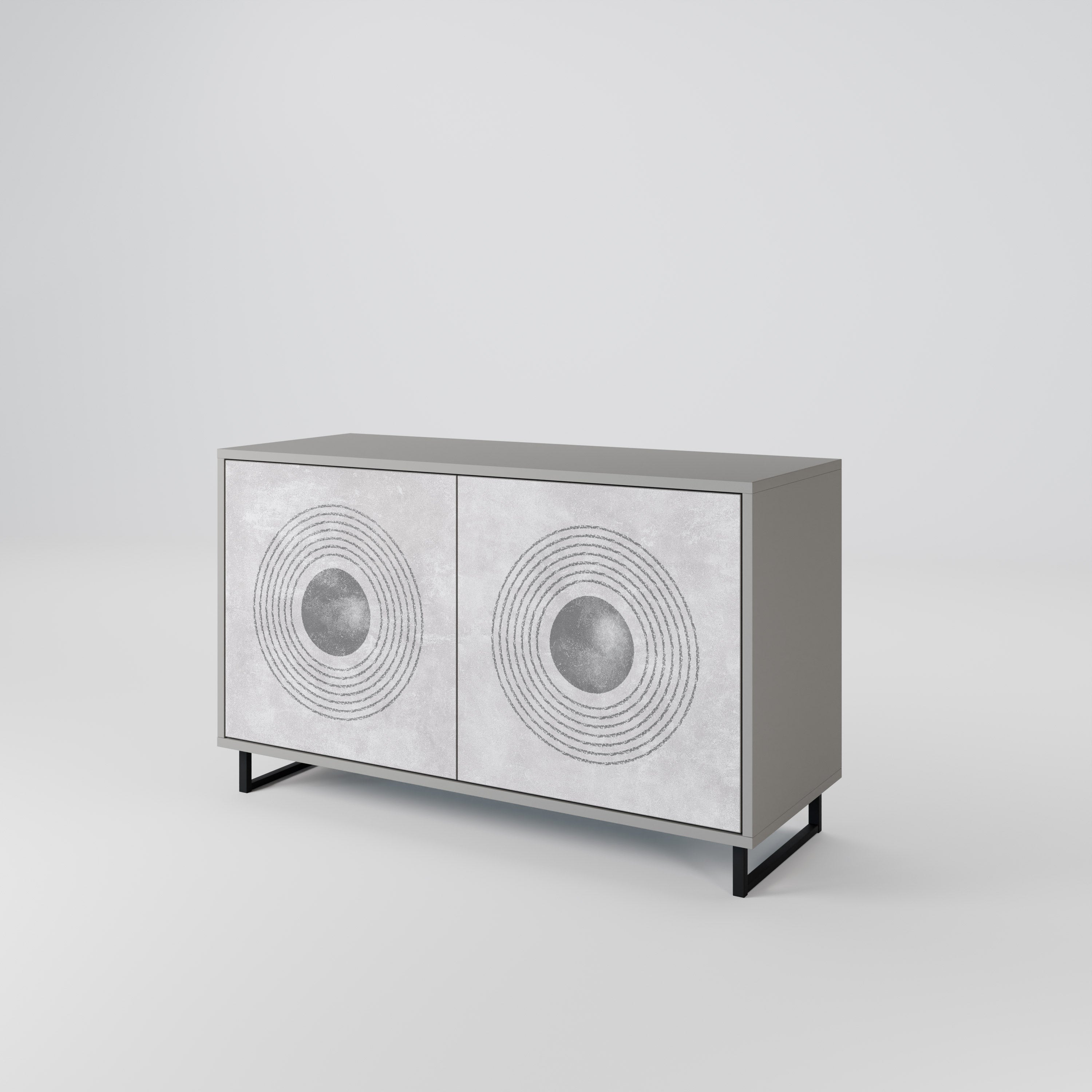 SOLID CIRCLES Komoda 2-drzwiowa korpus Szary