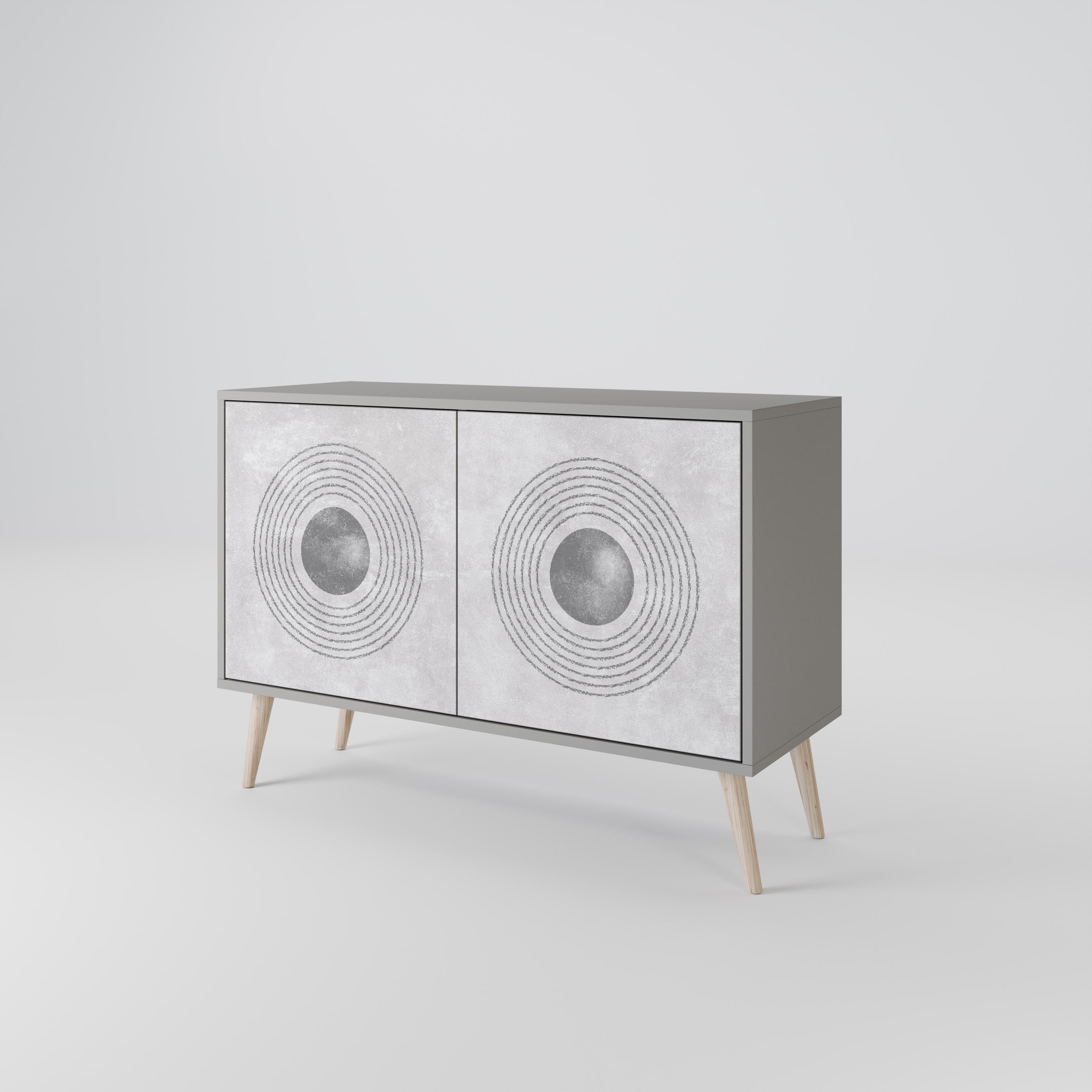 SOLID CIRCLES Komoda 2-drzwiowa korpus Szary