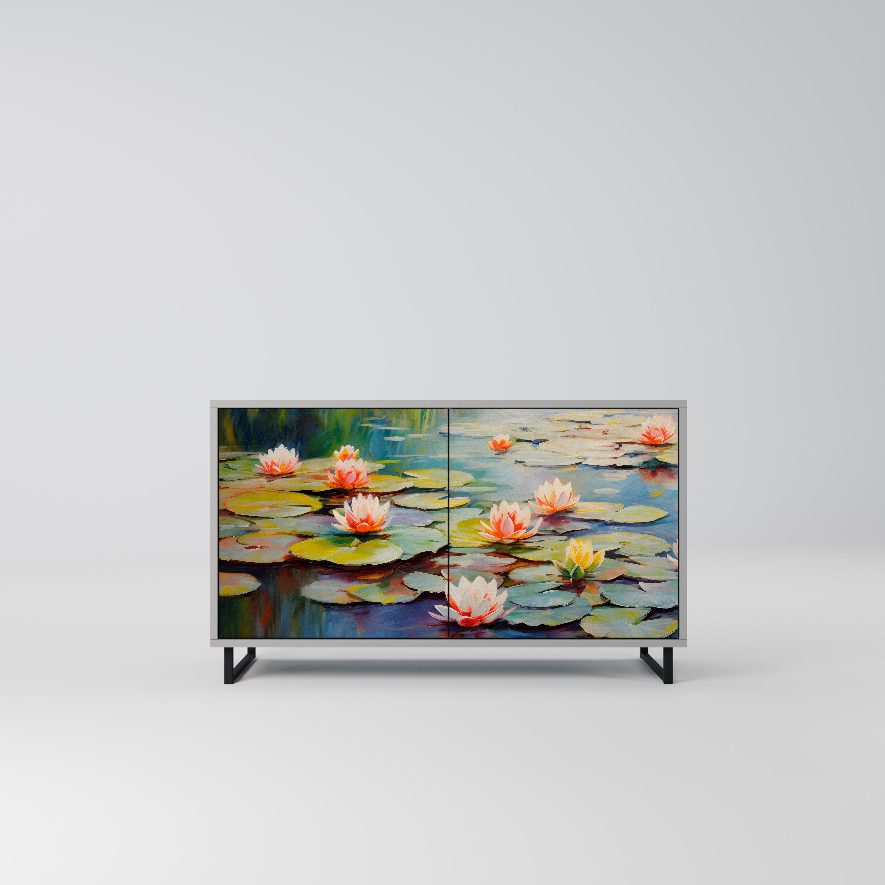 BLOOMING WATERS Komoda 2-drzwiowa korpus Szary