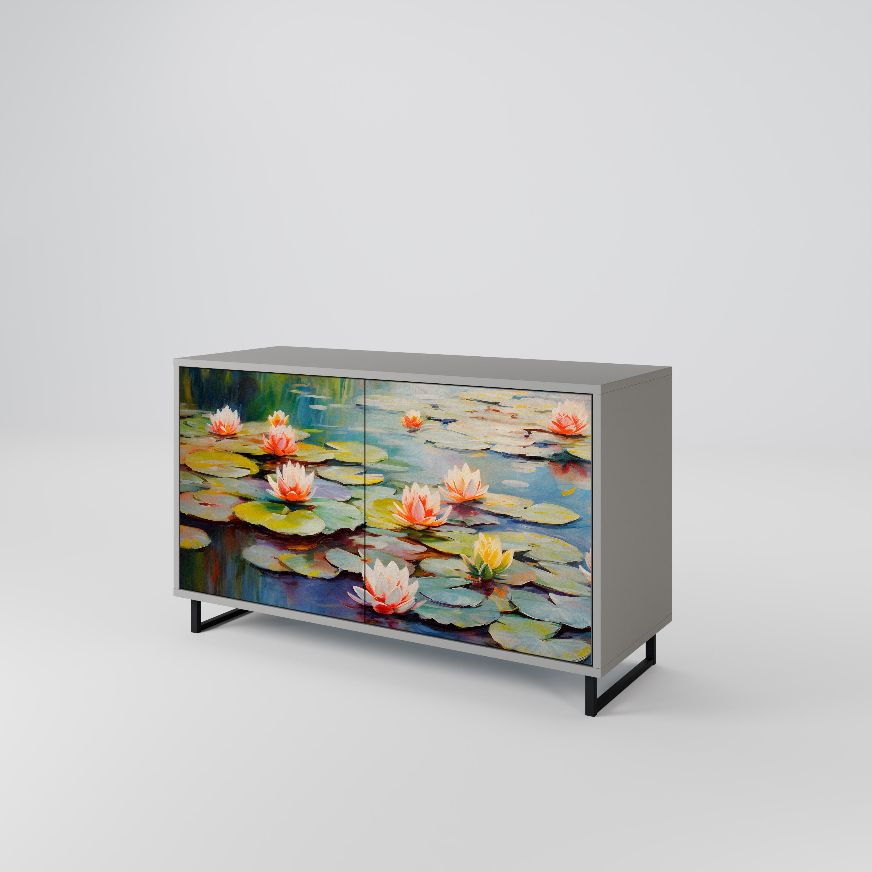 BLOOMING WATERS Komoda 2-drzwiowa korpus Szary