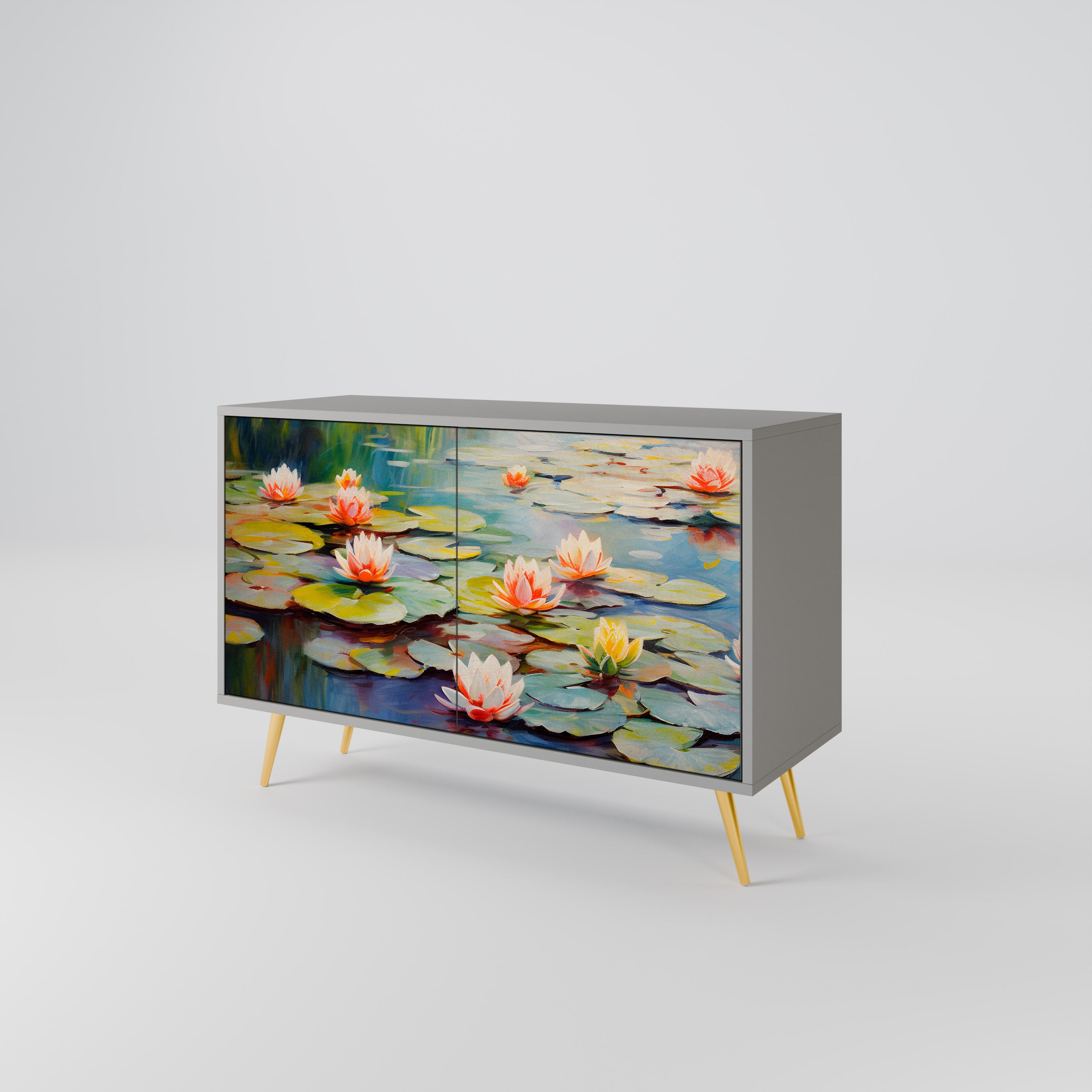 BLOOMING WATERS Komoda 2-drzwiowa korpus Szary