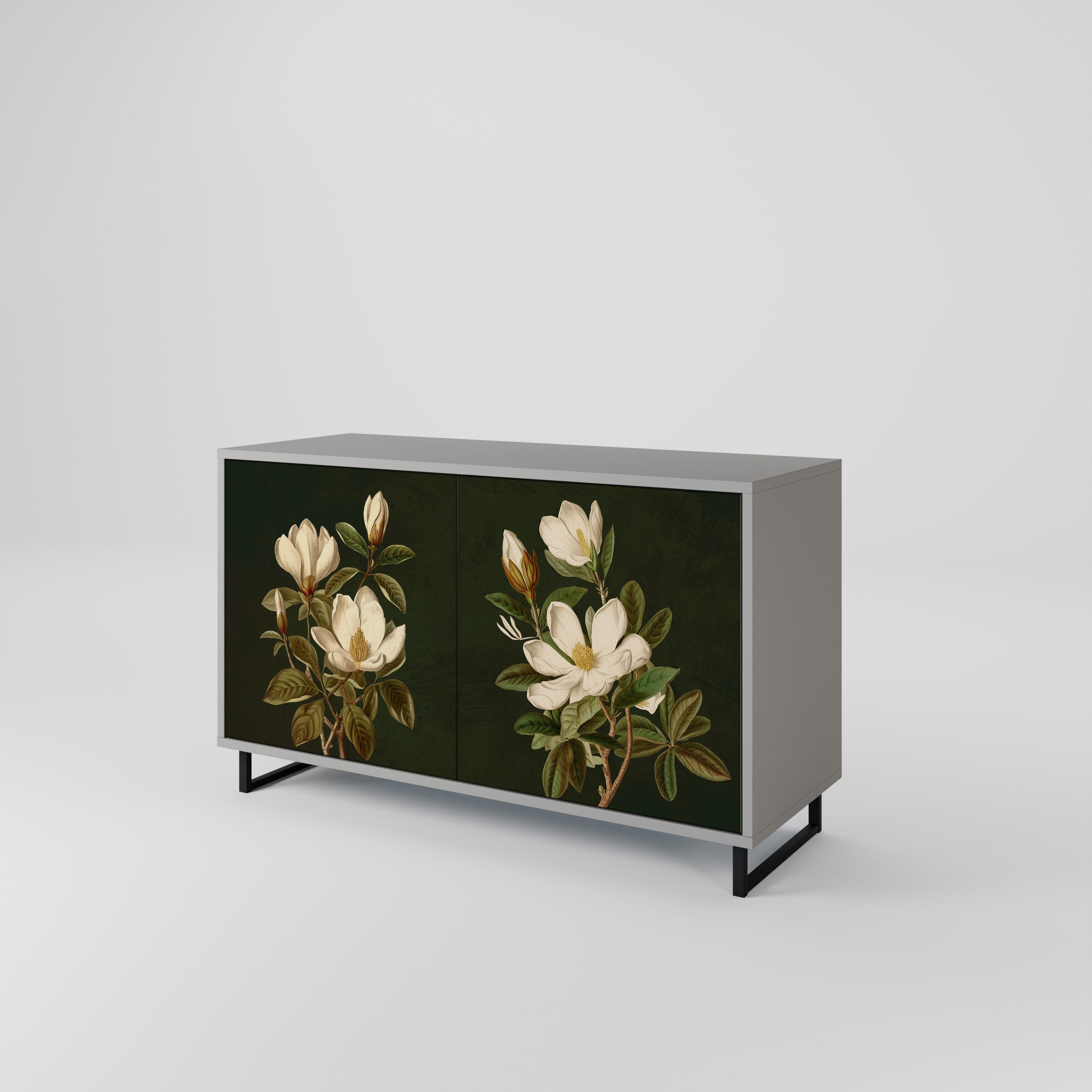 FLORAL NOIR Komoda 2-drzwiowa korpus Szary