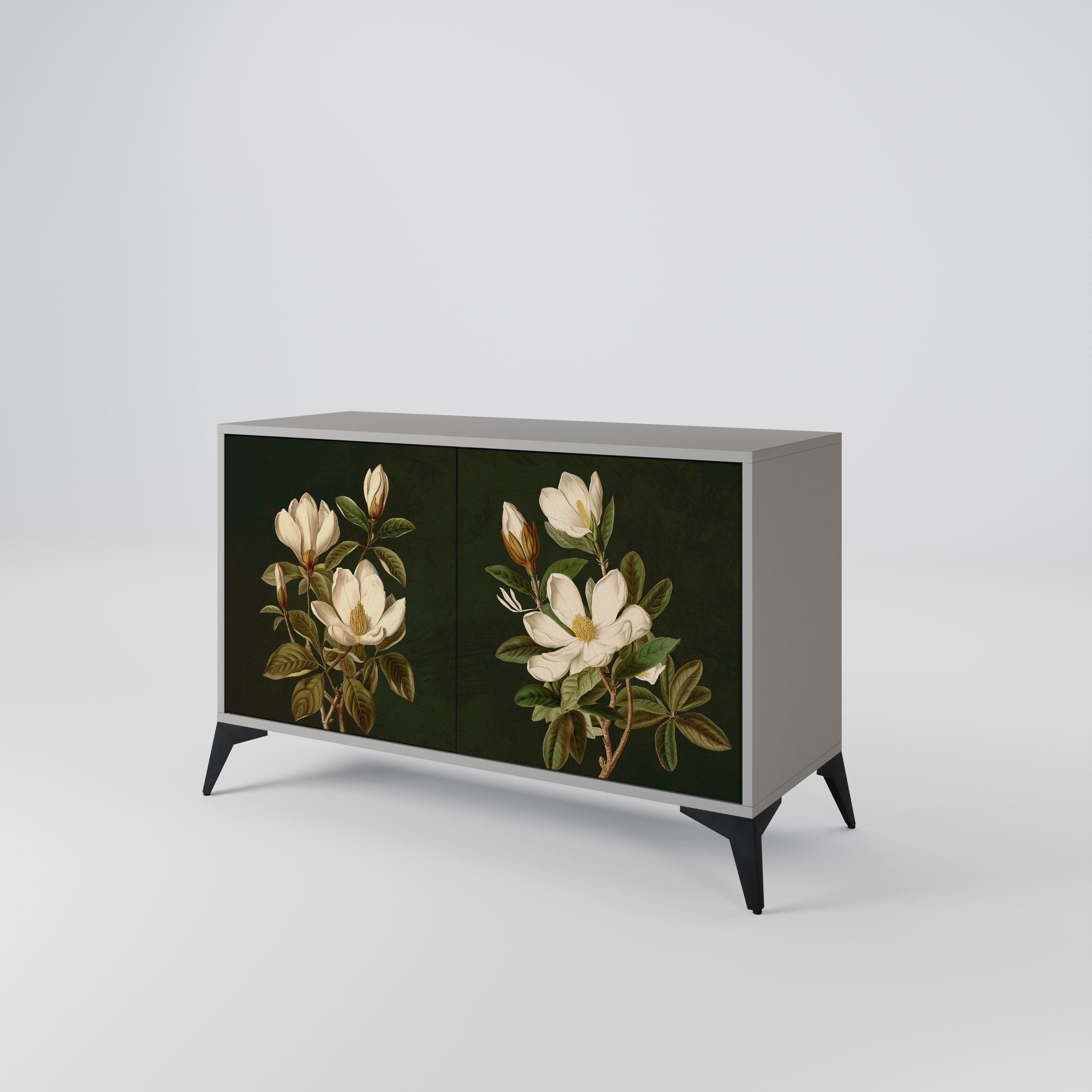 FLORAL NOIR Komoda 2-drzwiowa korpus Szary