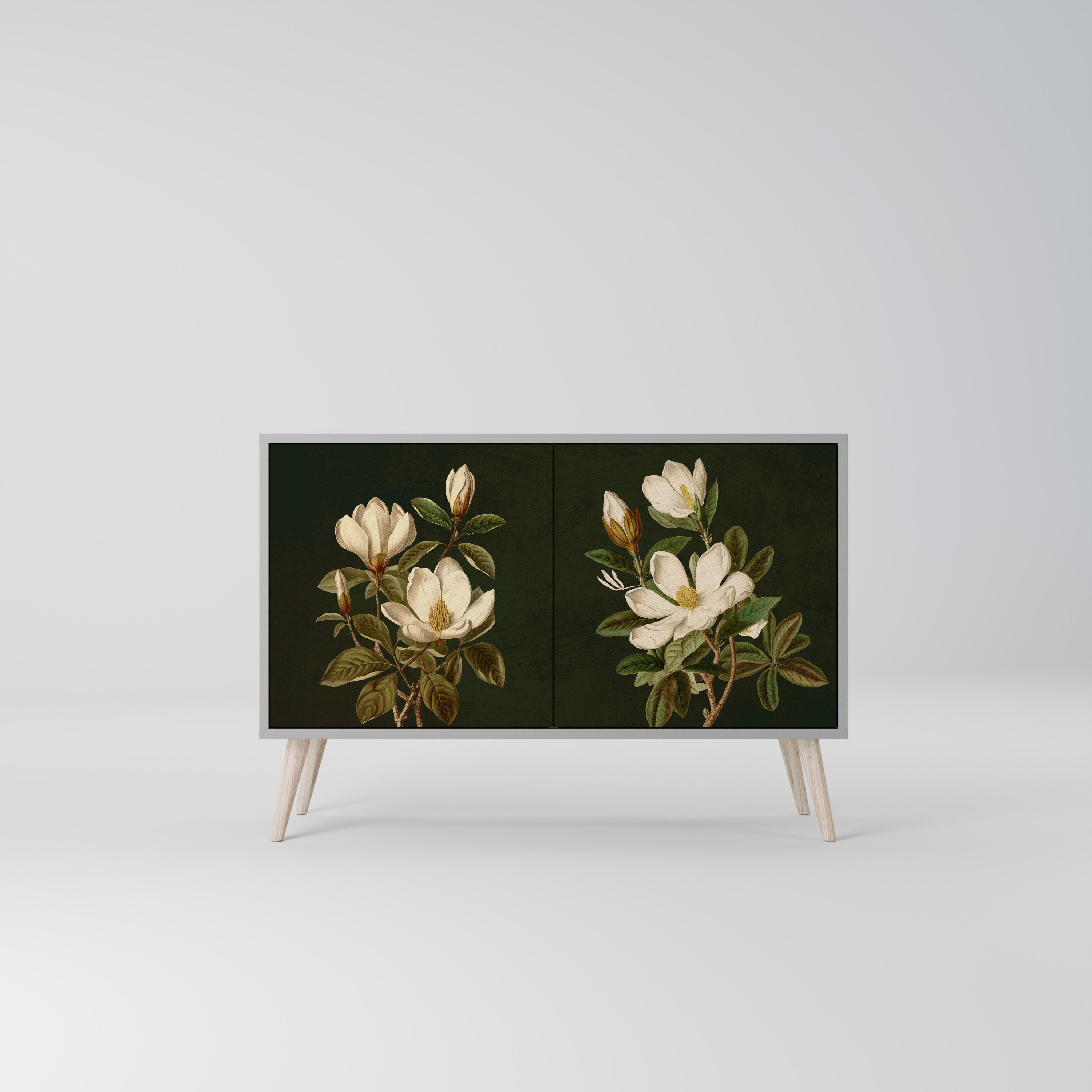 FLORAL NOIR Komoda 2-drzwiowa korpus Szary