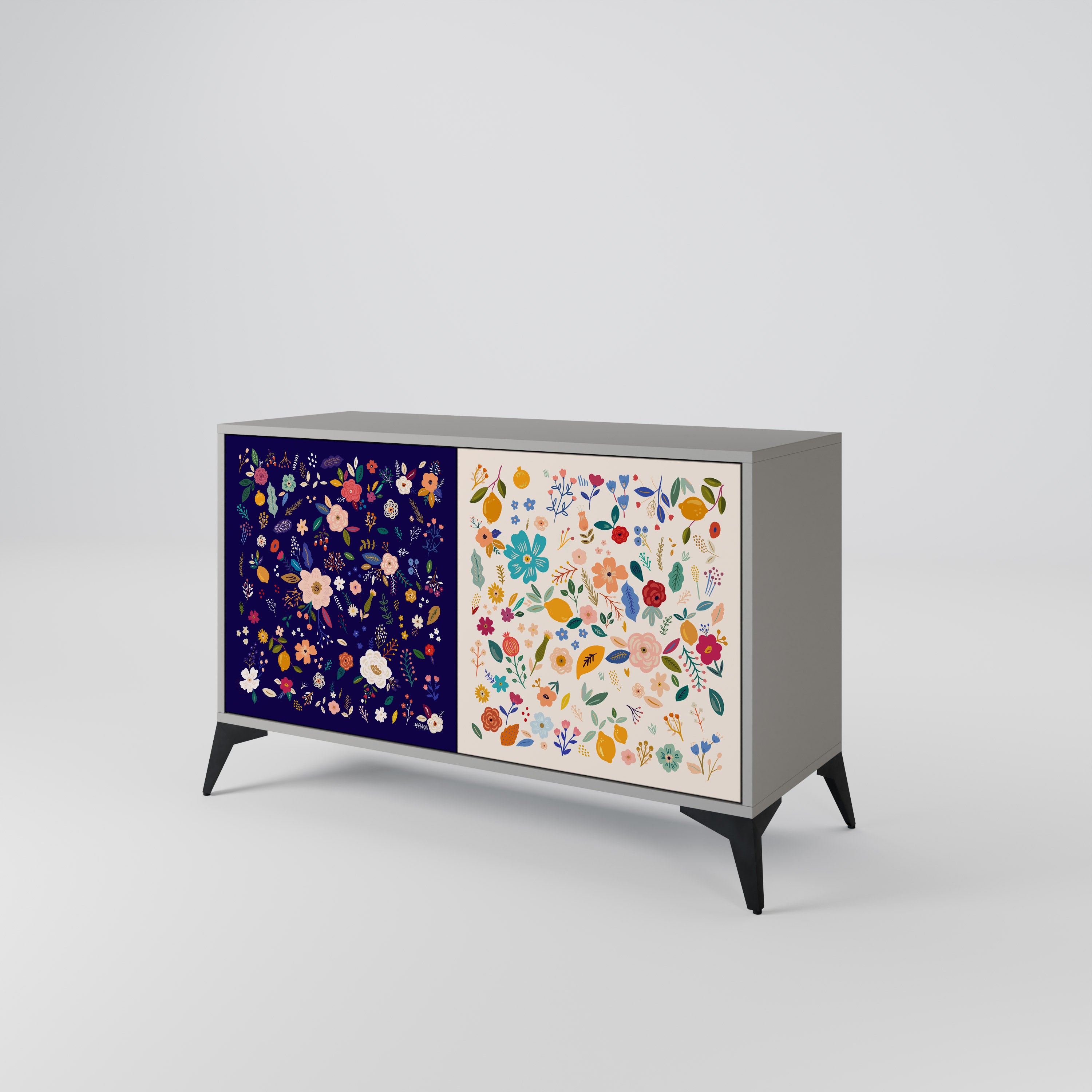FLORAL COMBINATION Komoda 2-drzwiowa korpus Szary
