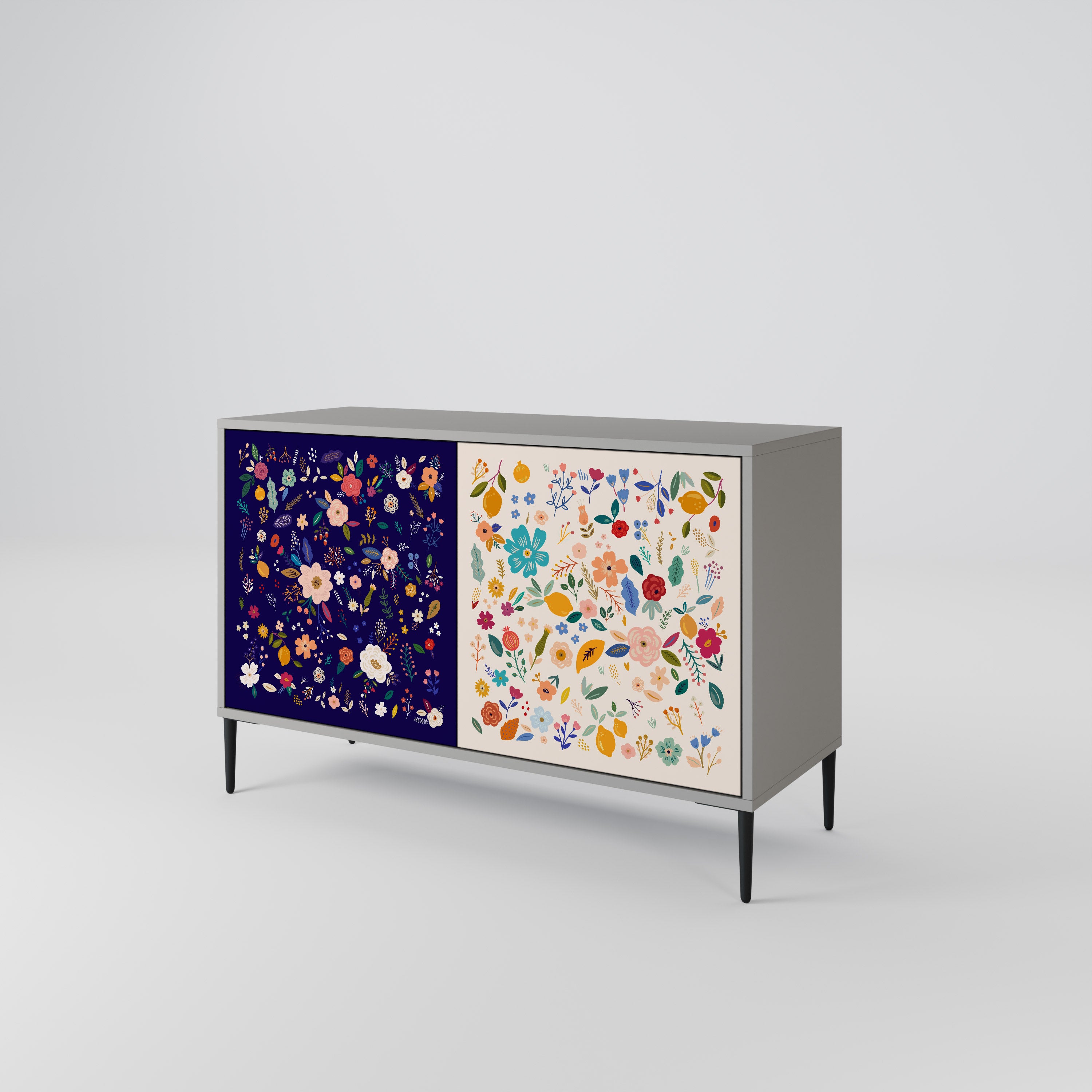 FLORAL COMBINATION Komoda 2-drzwiowa korpus Szary