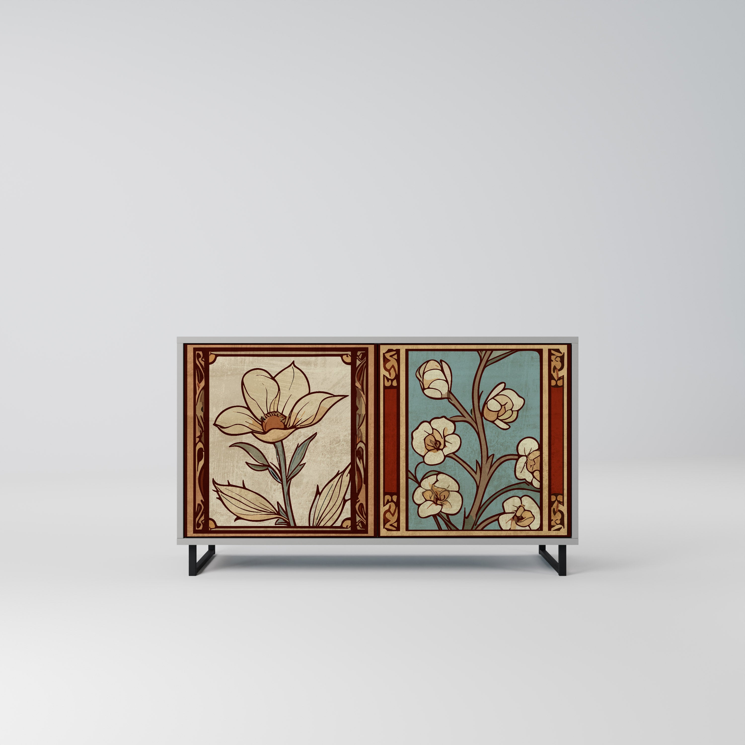 TIMELESS FLORA Komoda 2-drzwiowa korpus Szary