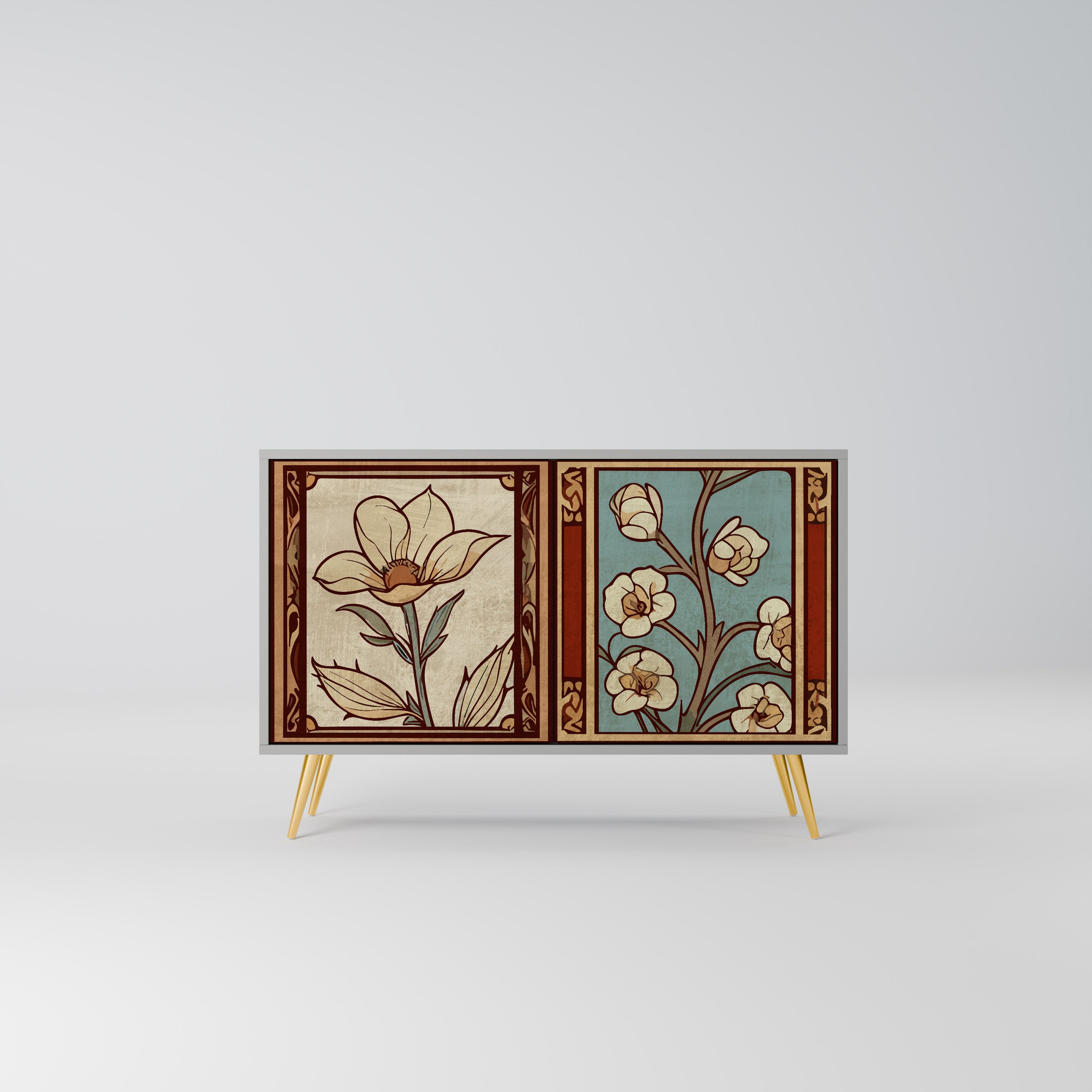 TIMELESS FLORA Komoda 2-drzwiowa korpus Szary