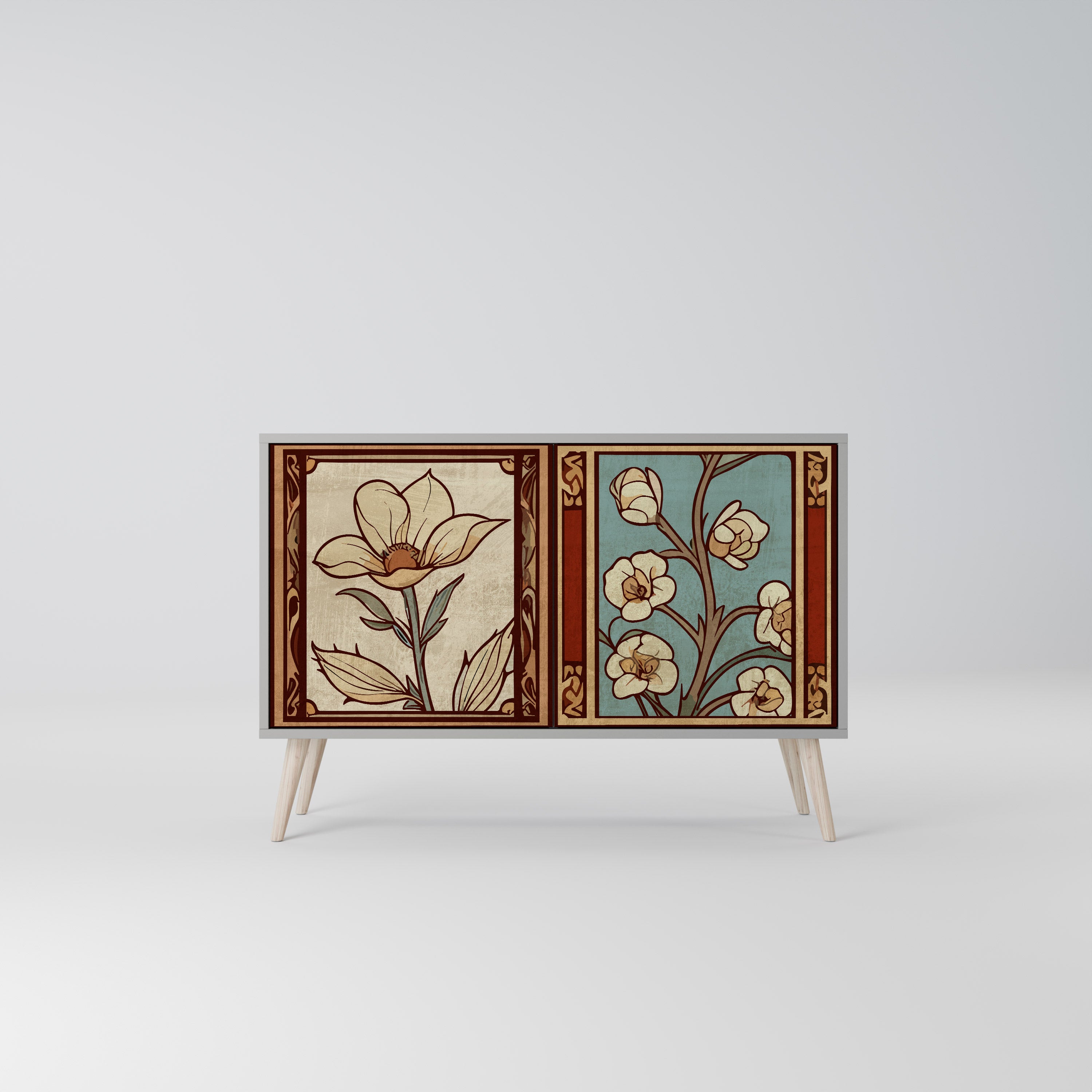 TIMELESS FLORA Komoda 2-drzwiowa korpus Szary