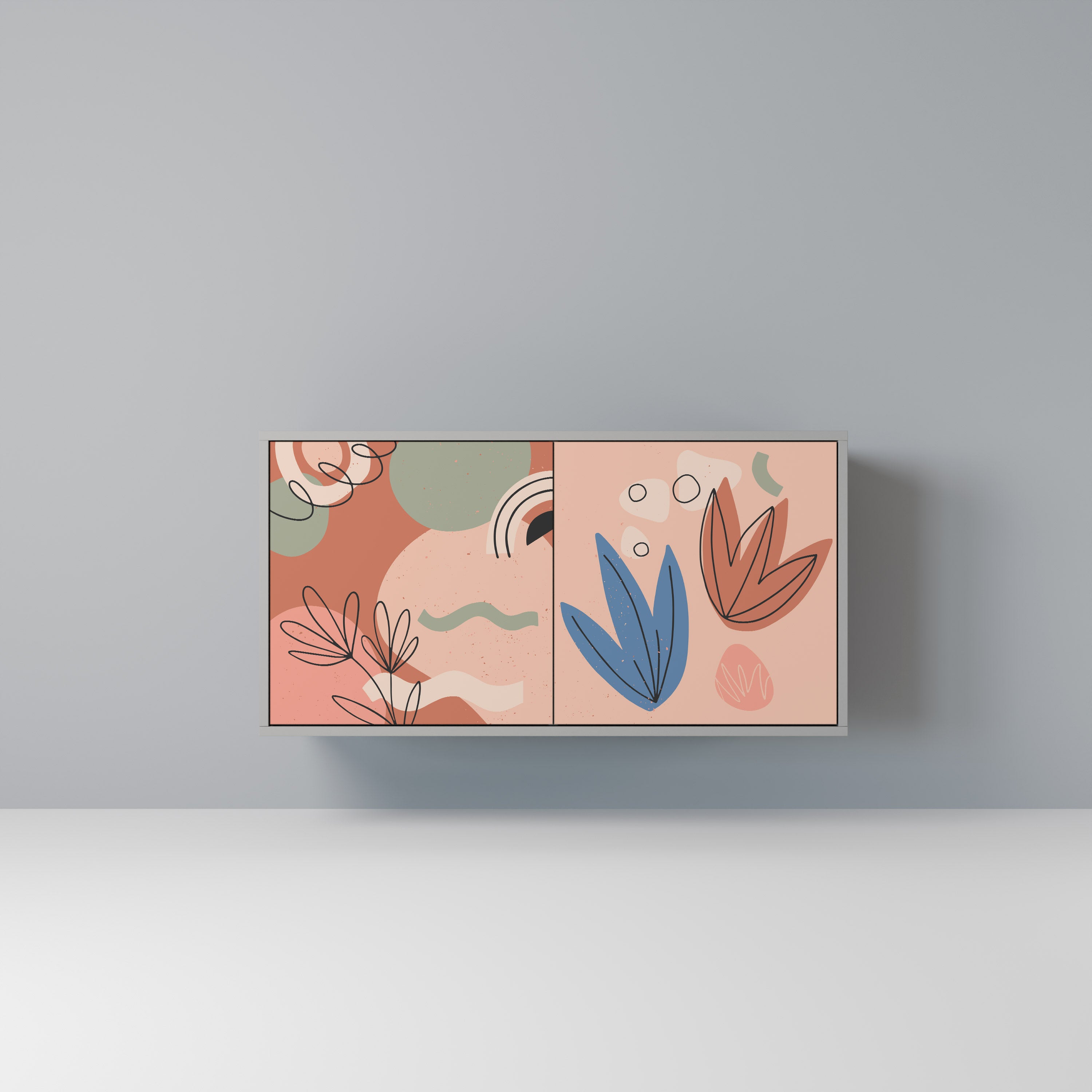 PASTEL DESTINY Komoda 2-drzwiowa korpus Szary