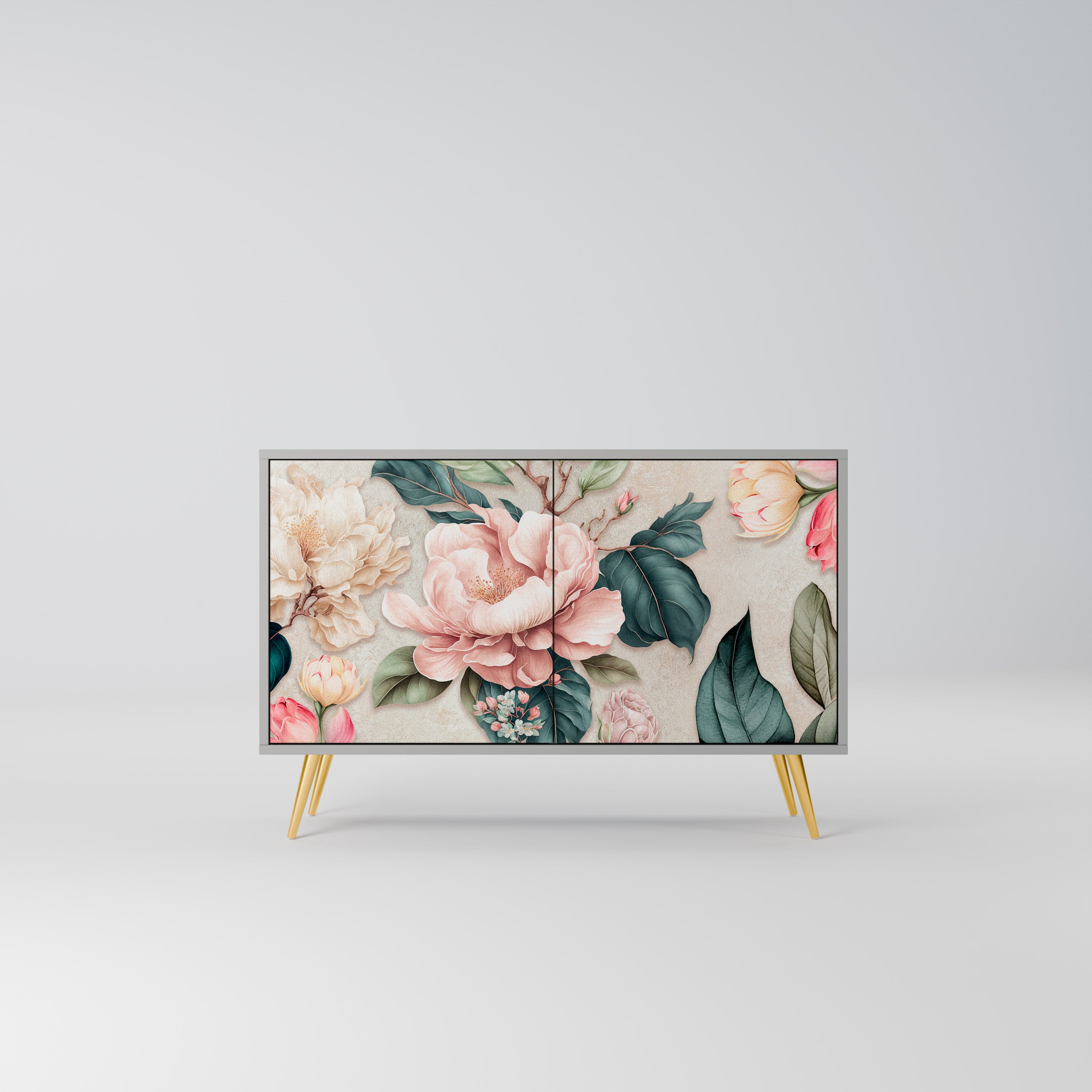 FLORAL GRACE Komoda 2-drzwiowa korpus Szary