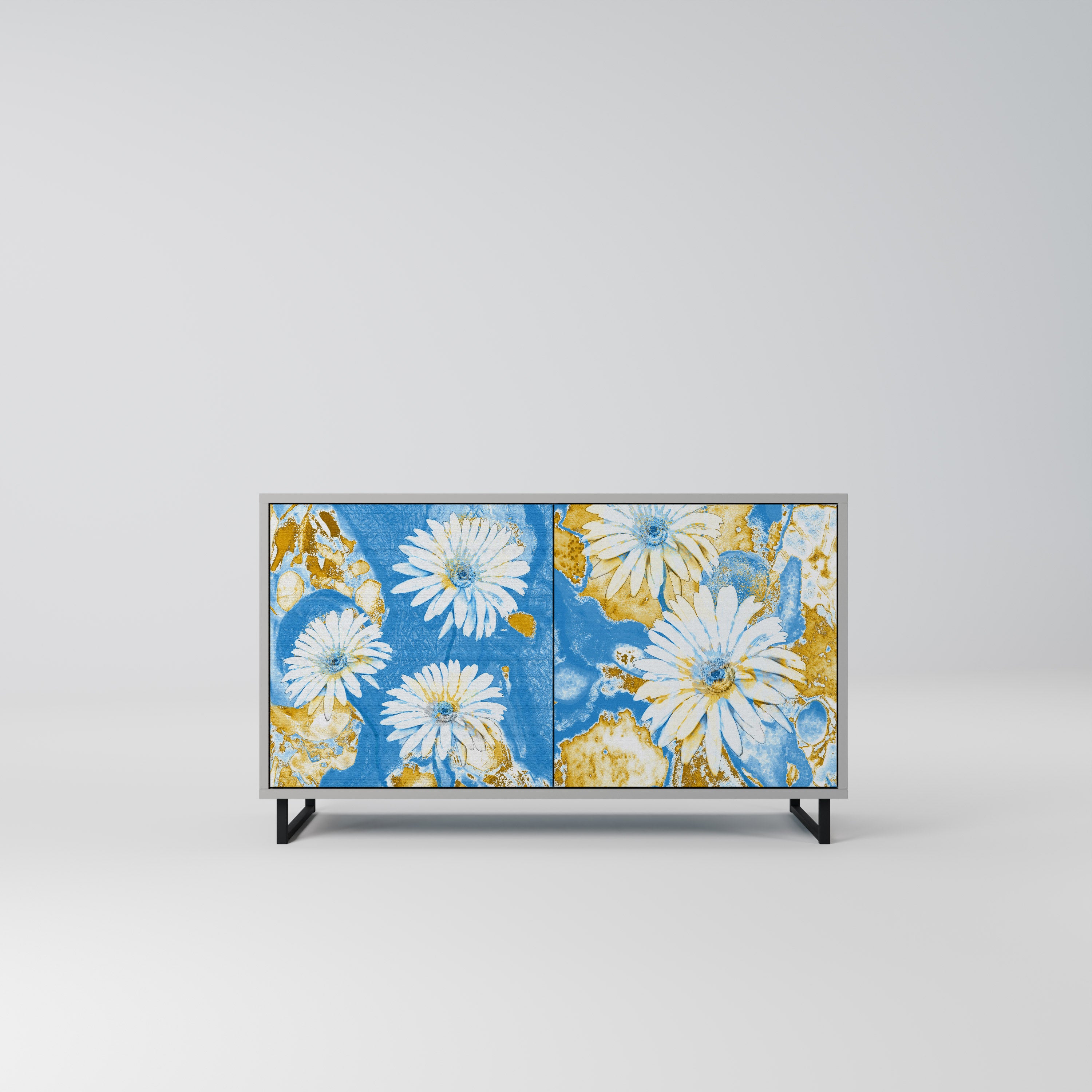 DAISY LUXE Komoda 2-drzwiowa korpus Szary