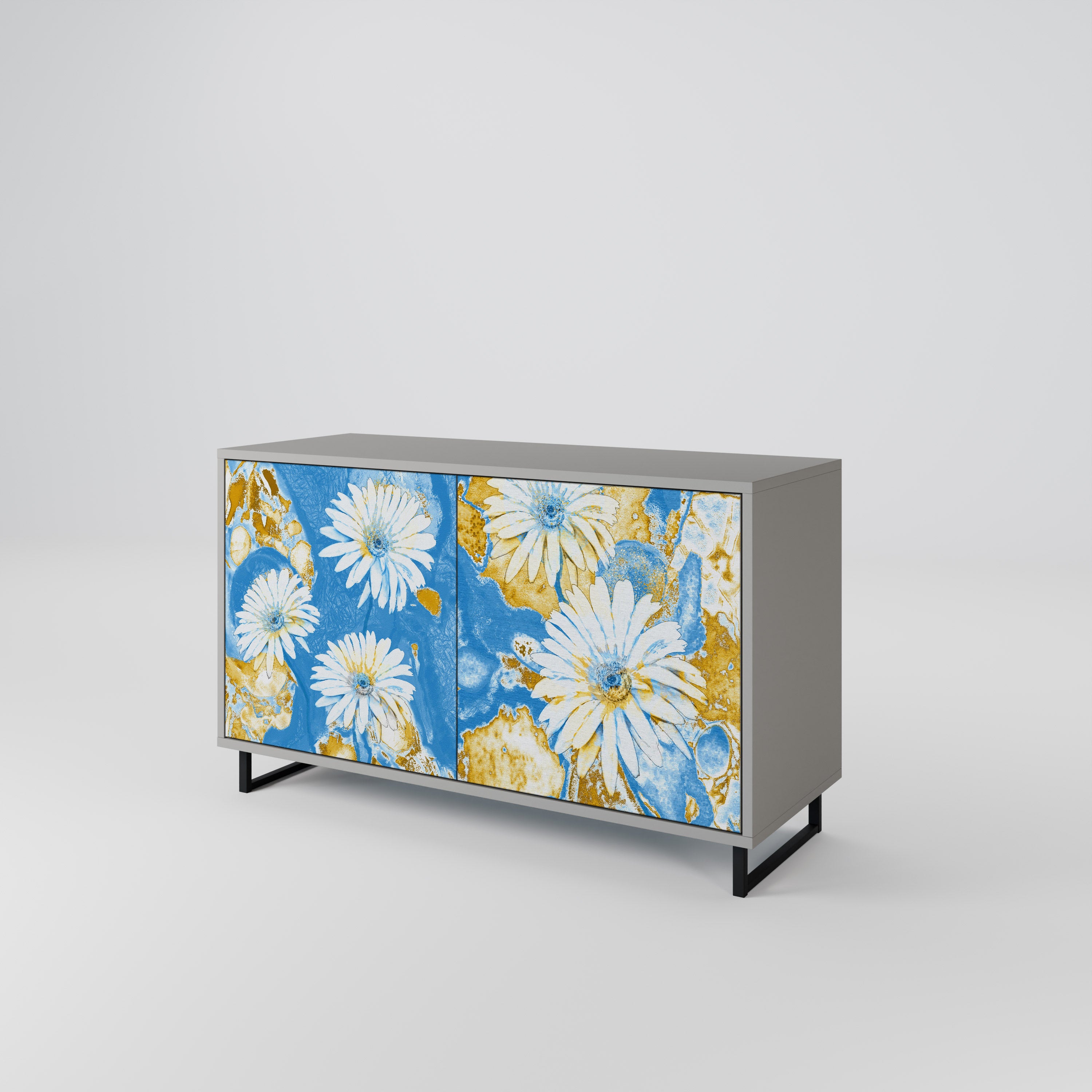 DAISY LUXE Komoda 2-drzwiowa korpus Szary