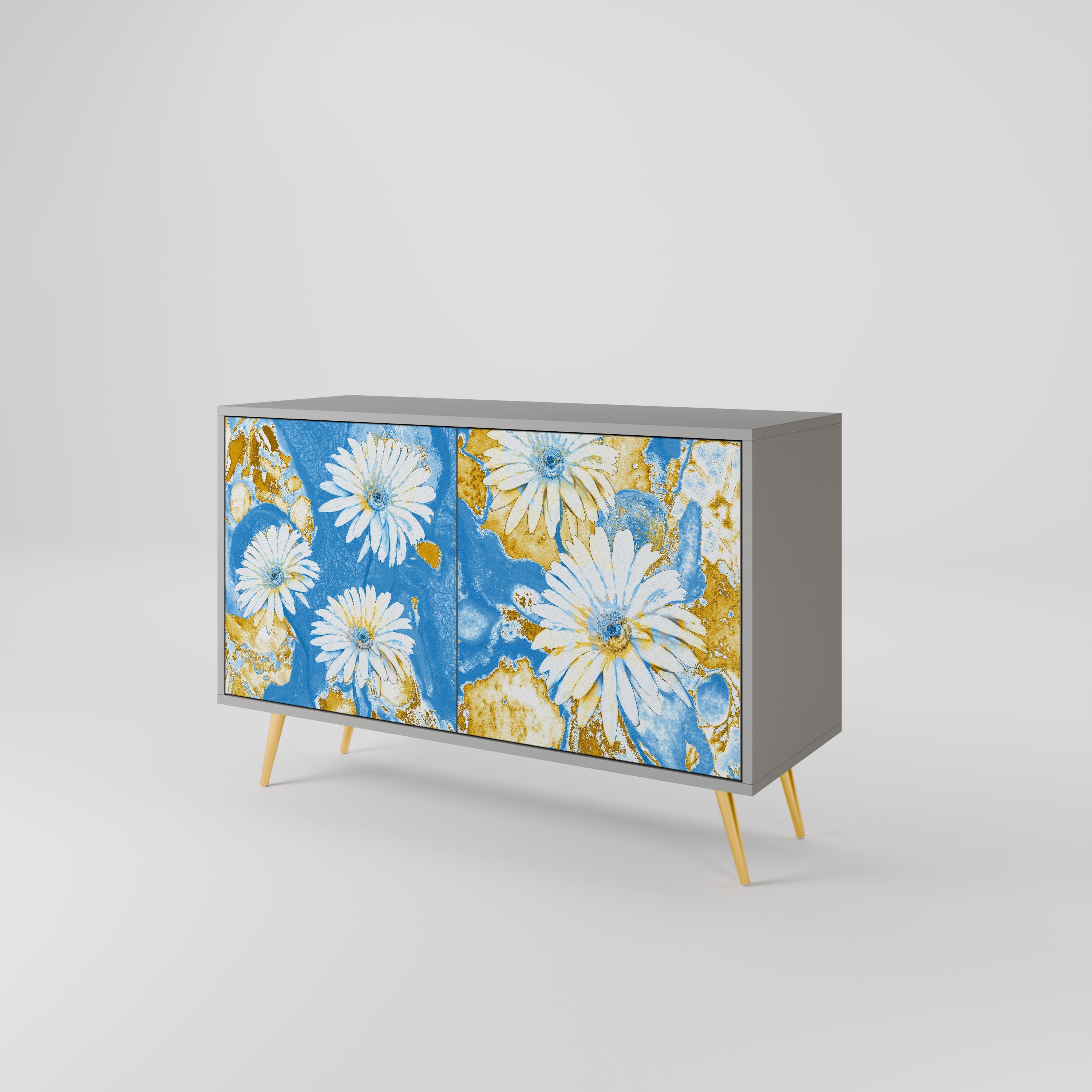 DAISY LUXE Komoda 2-drzwiowa korpus Szary
