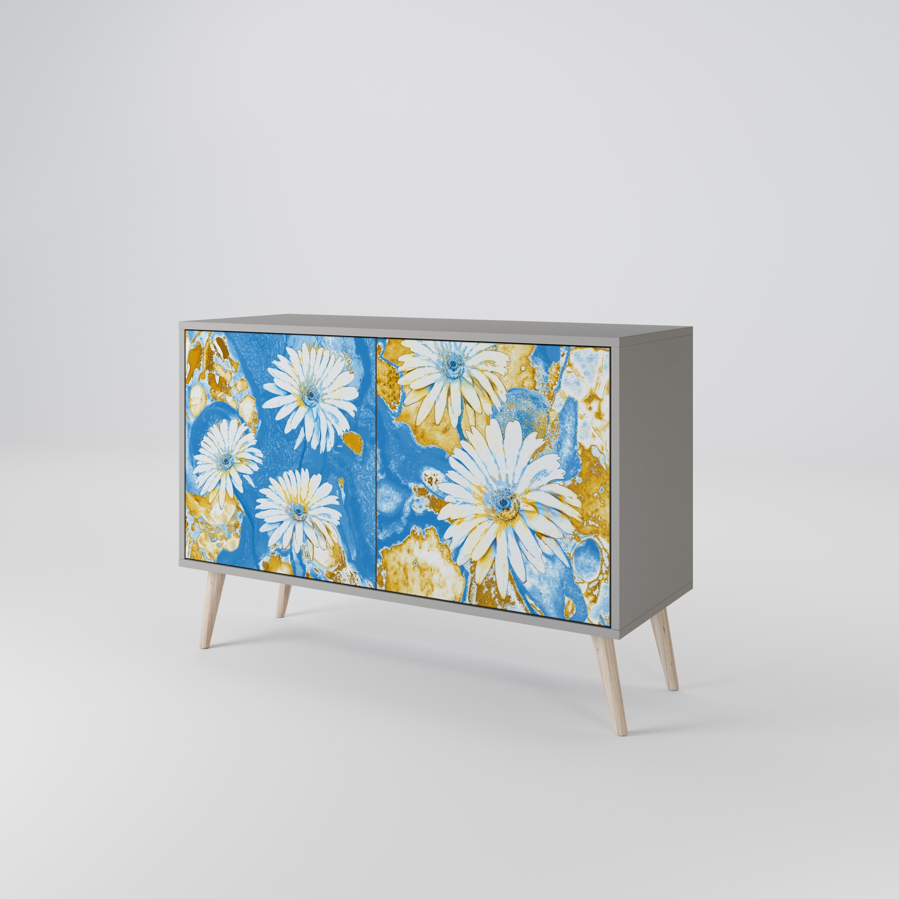 DAISY LUXE Komoda 2-drzwiowa korpus Szary