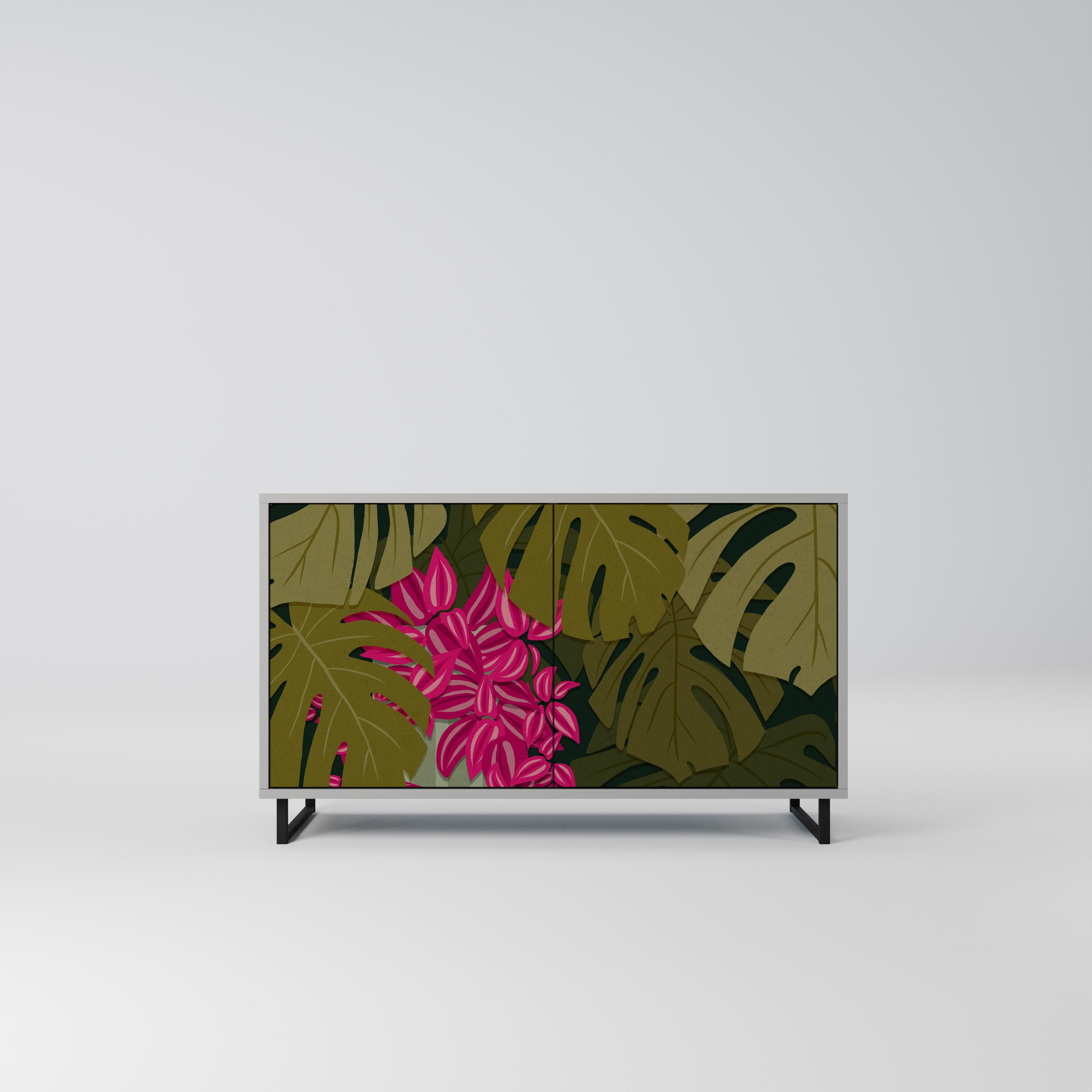 TROPICAL BEAUTY Komoda 2-drzwiowa korpus Szary