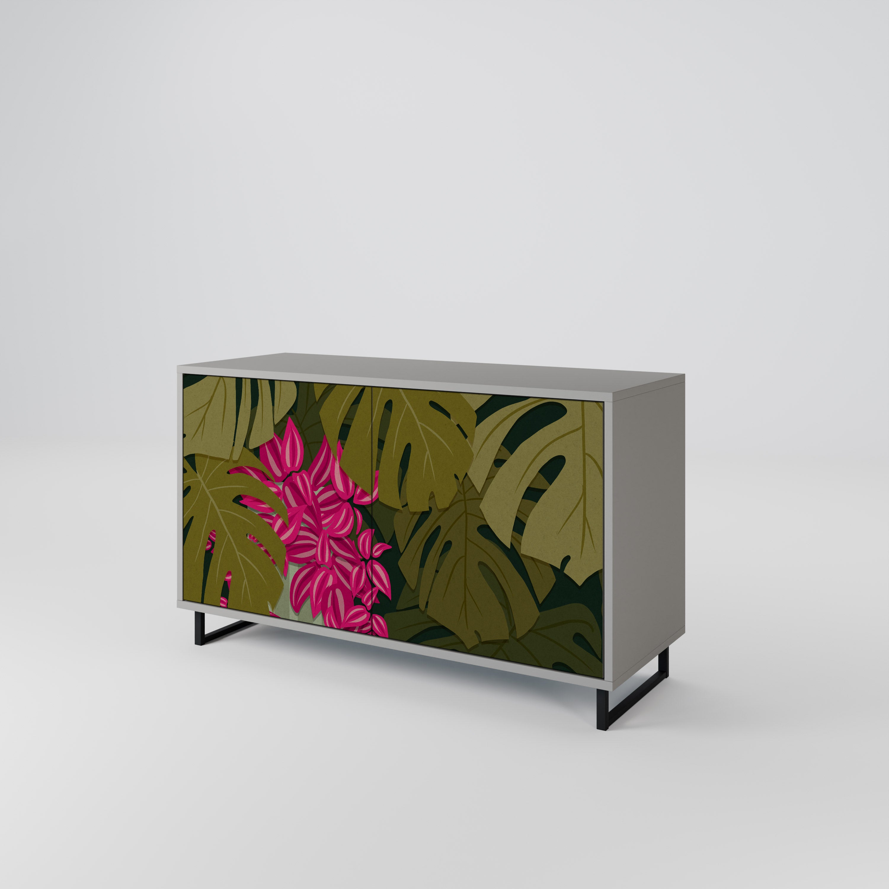 TROPICAL BEAUTY Komoda 2-drzwiowa korpus Szary