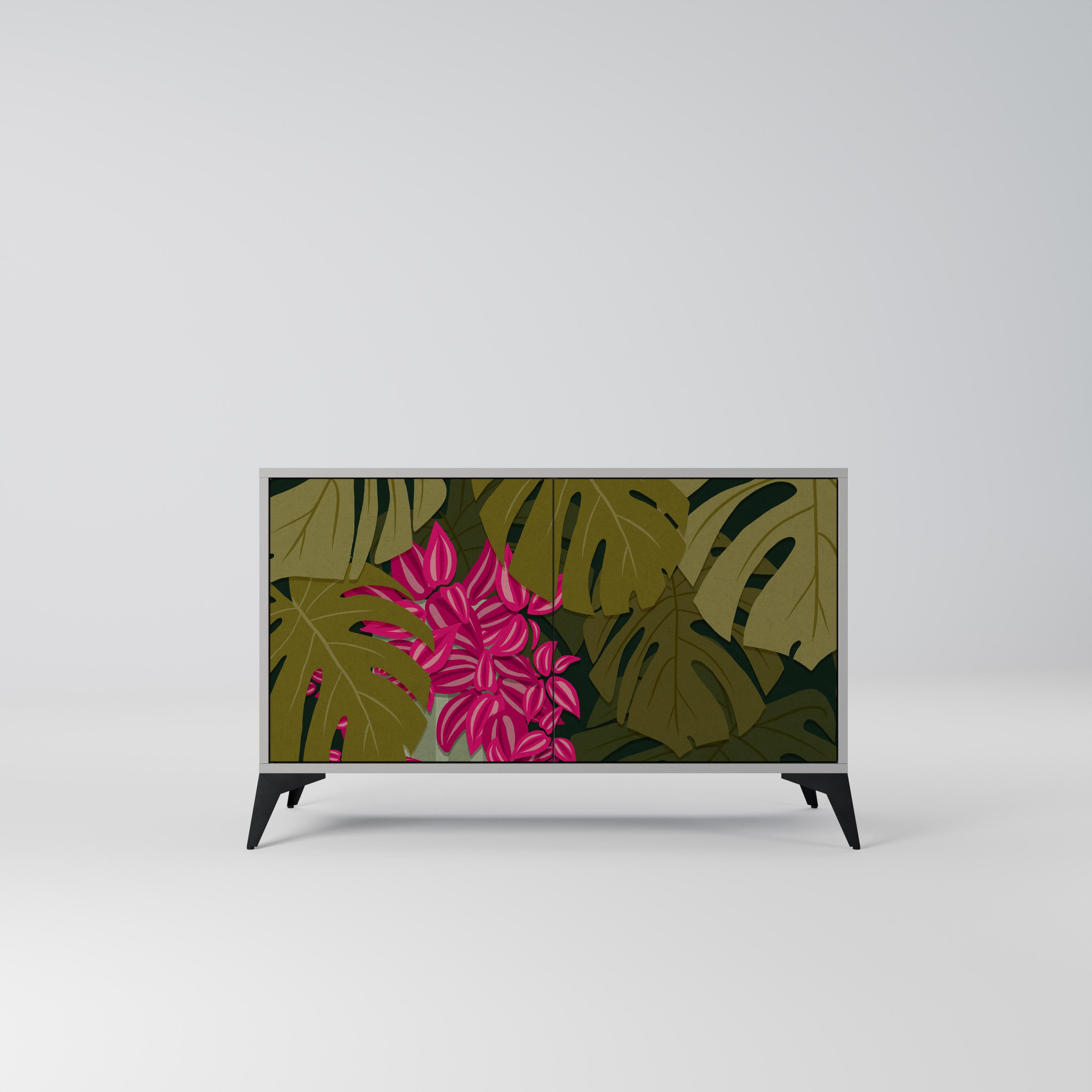 TROPICAL BEAUTY Komoda 2-drzwiowa korpus Szary