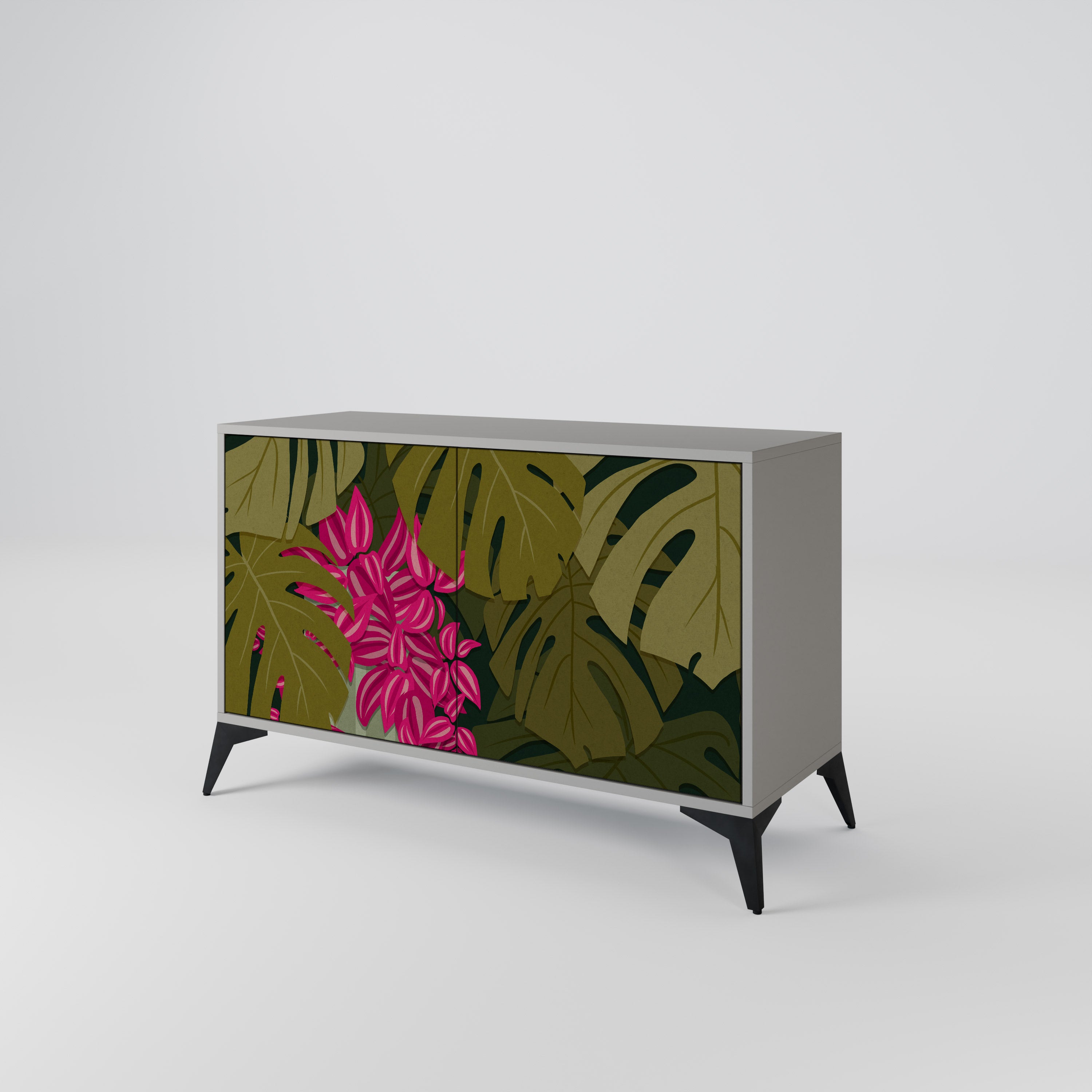 TROPICAL BEAUTY Komoda 2-drzwiowa korpus Szary