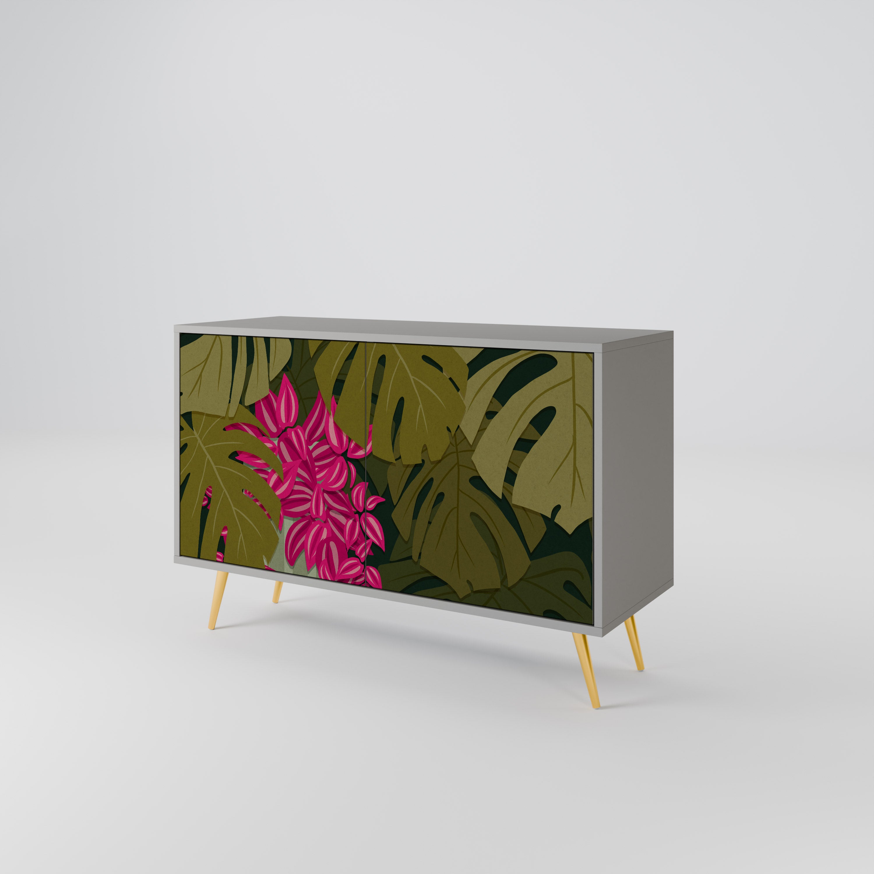 TROPICAL BEAUTY Komoda 2-drzwiowa korpus Szary