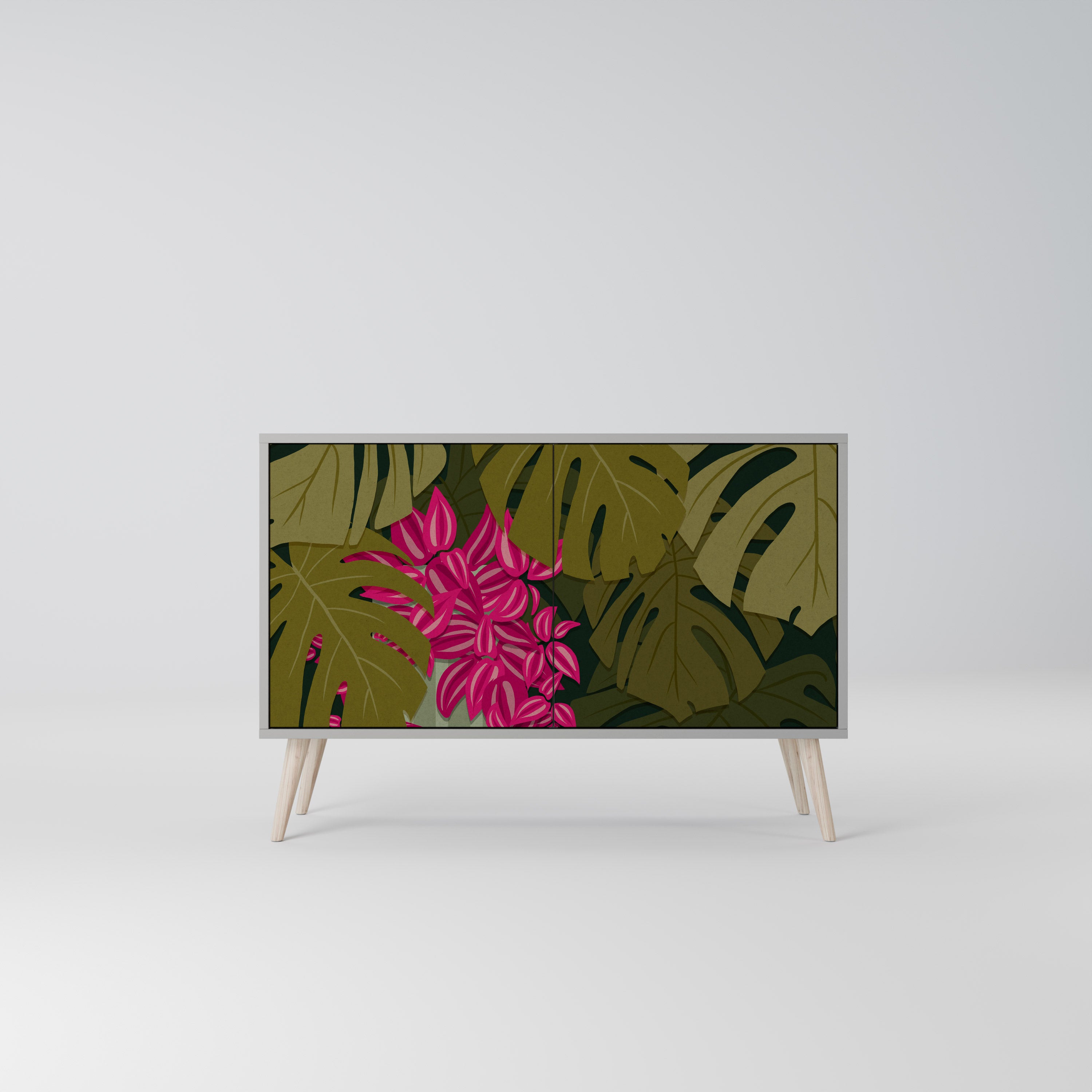 TROPICAL BEAUTY Komoda 2-drzwiowa korpus Szary