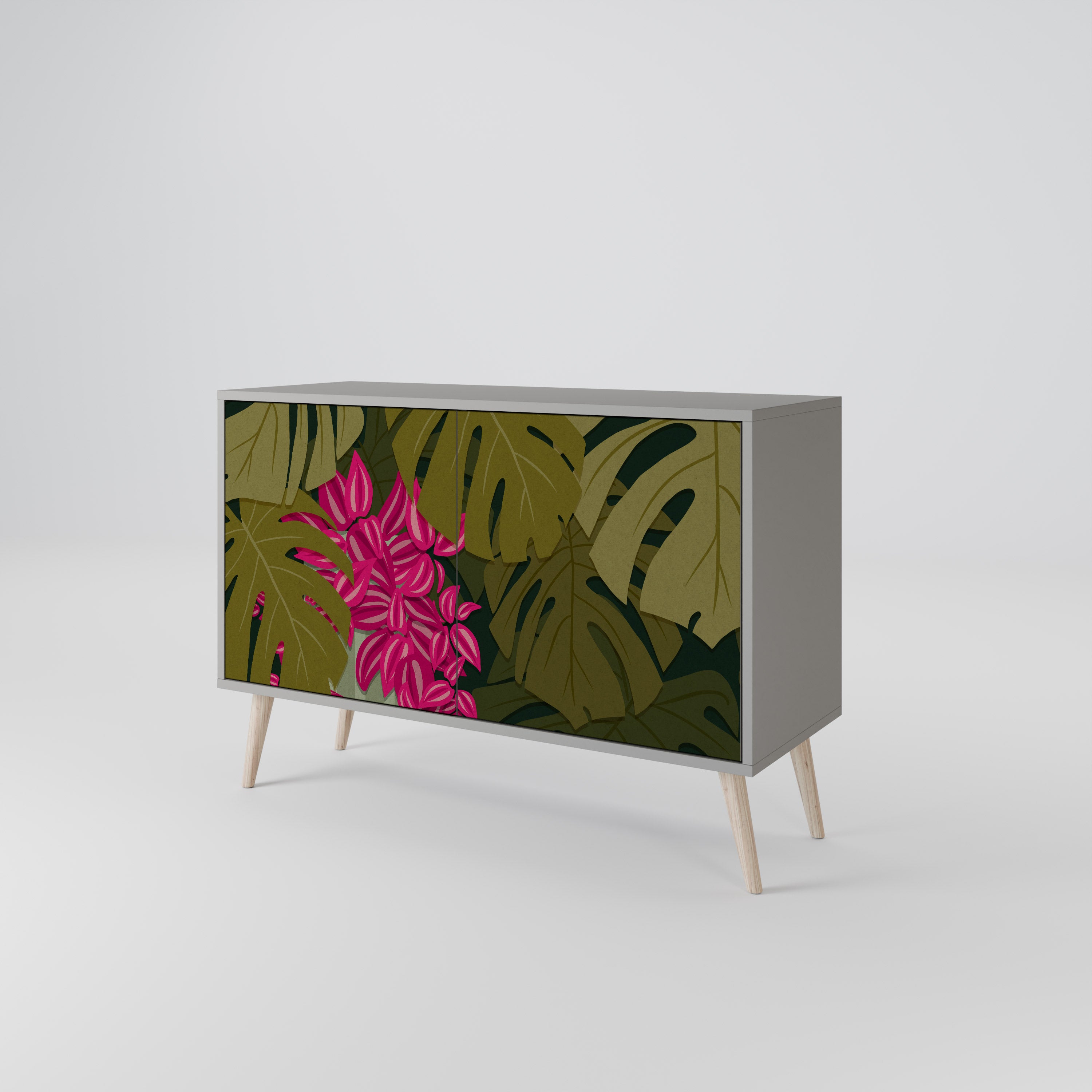 TROPICAL BEAUTY Komoda 2-drzwiowa korpus Szary