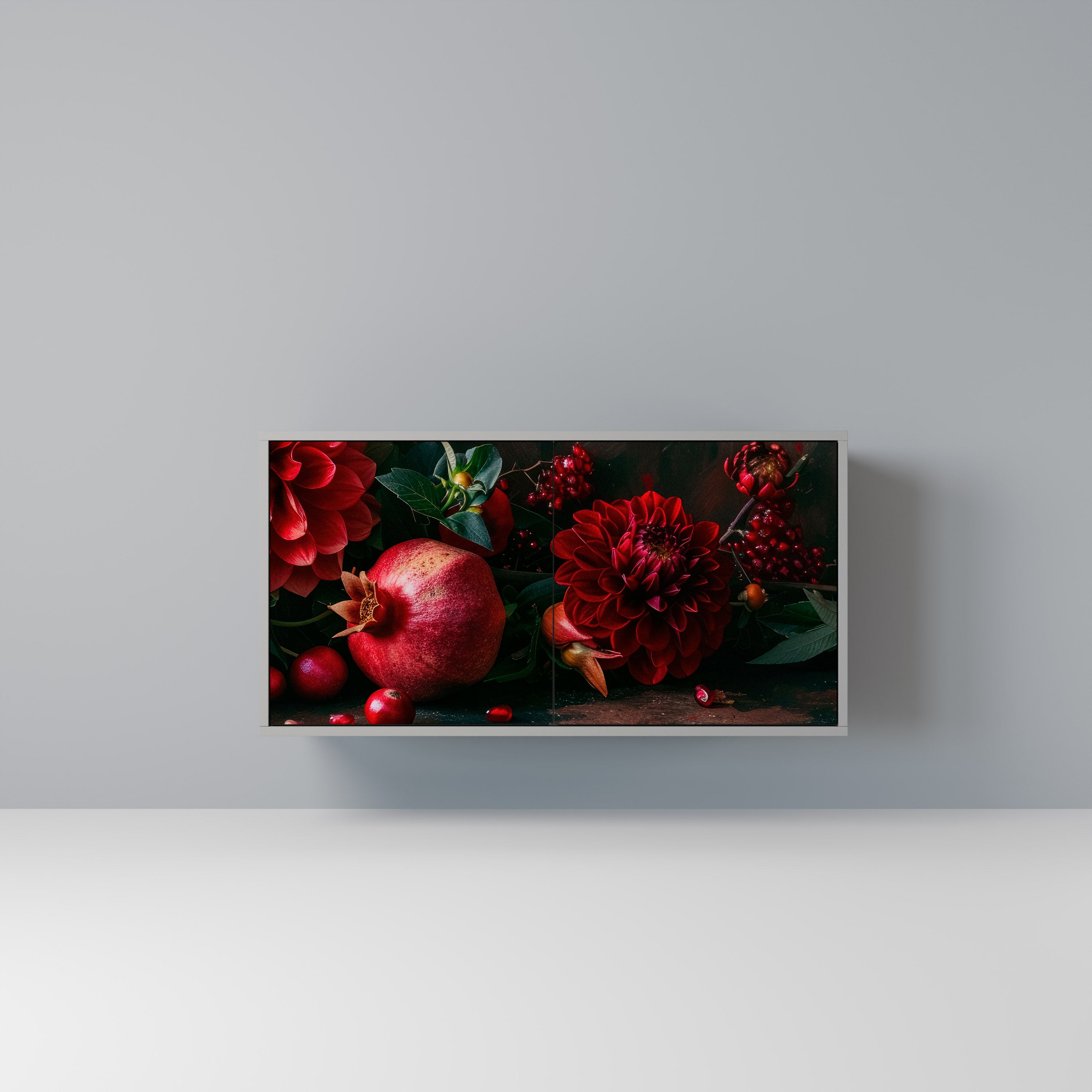 DAHLIAS AND POMEGRANATES Komoda 2-drzwiowa korpus Szary