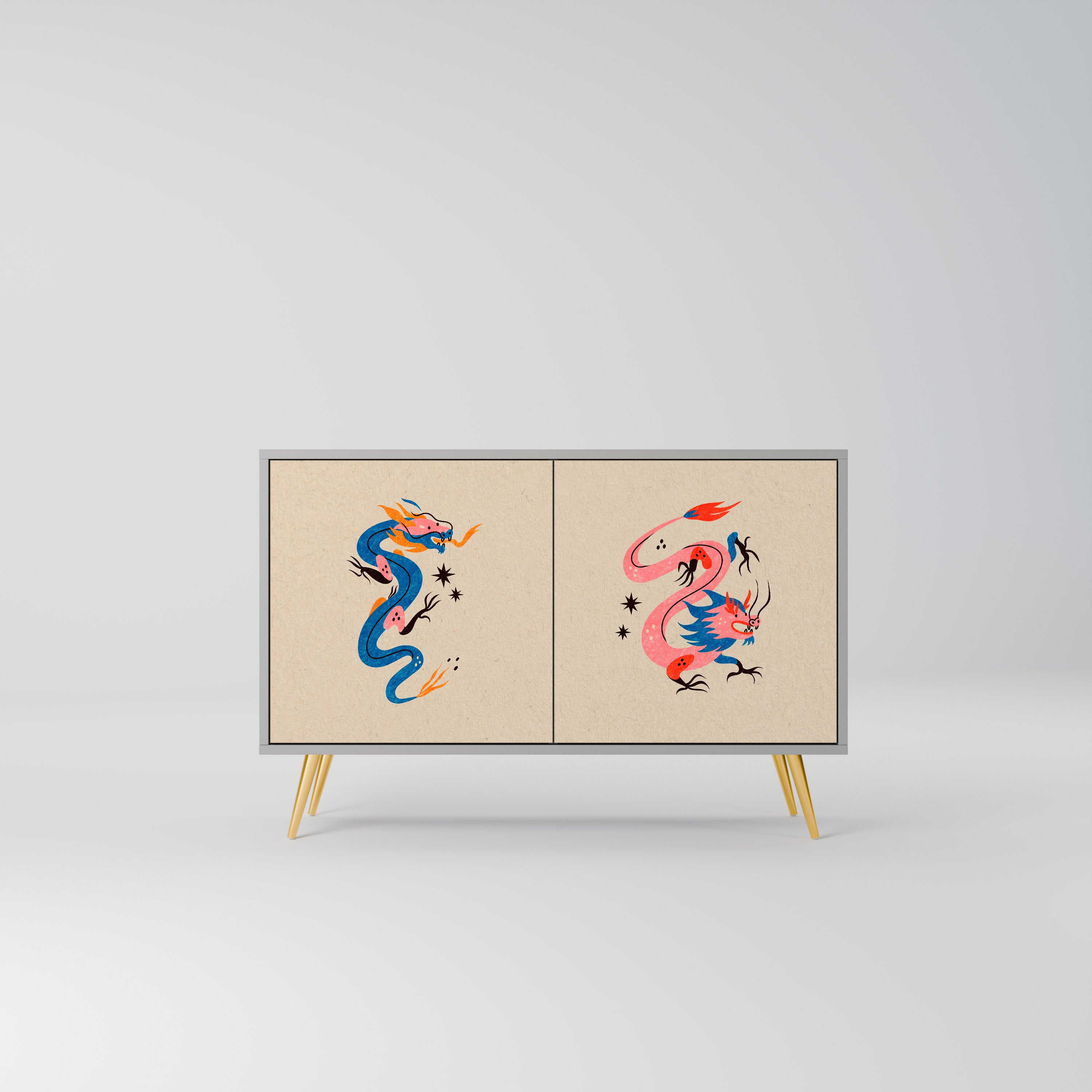 MYTHOLOGICAL CREATURES Komoda 2-drzwiowa korpus Szary