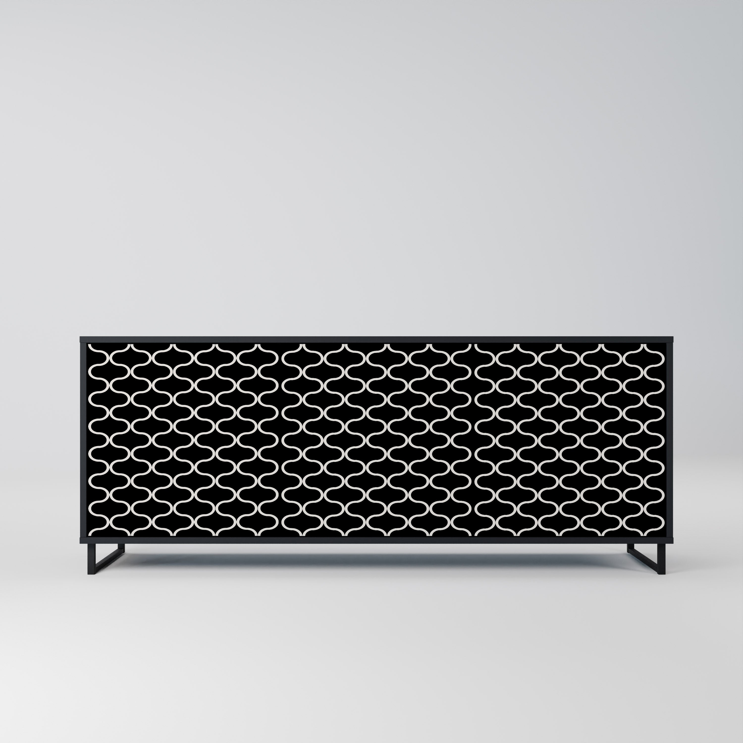 TESSELATED BLACKNESS Komoda 3-drzwiowa korpus Czarny