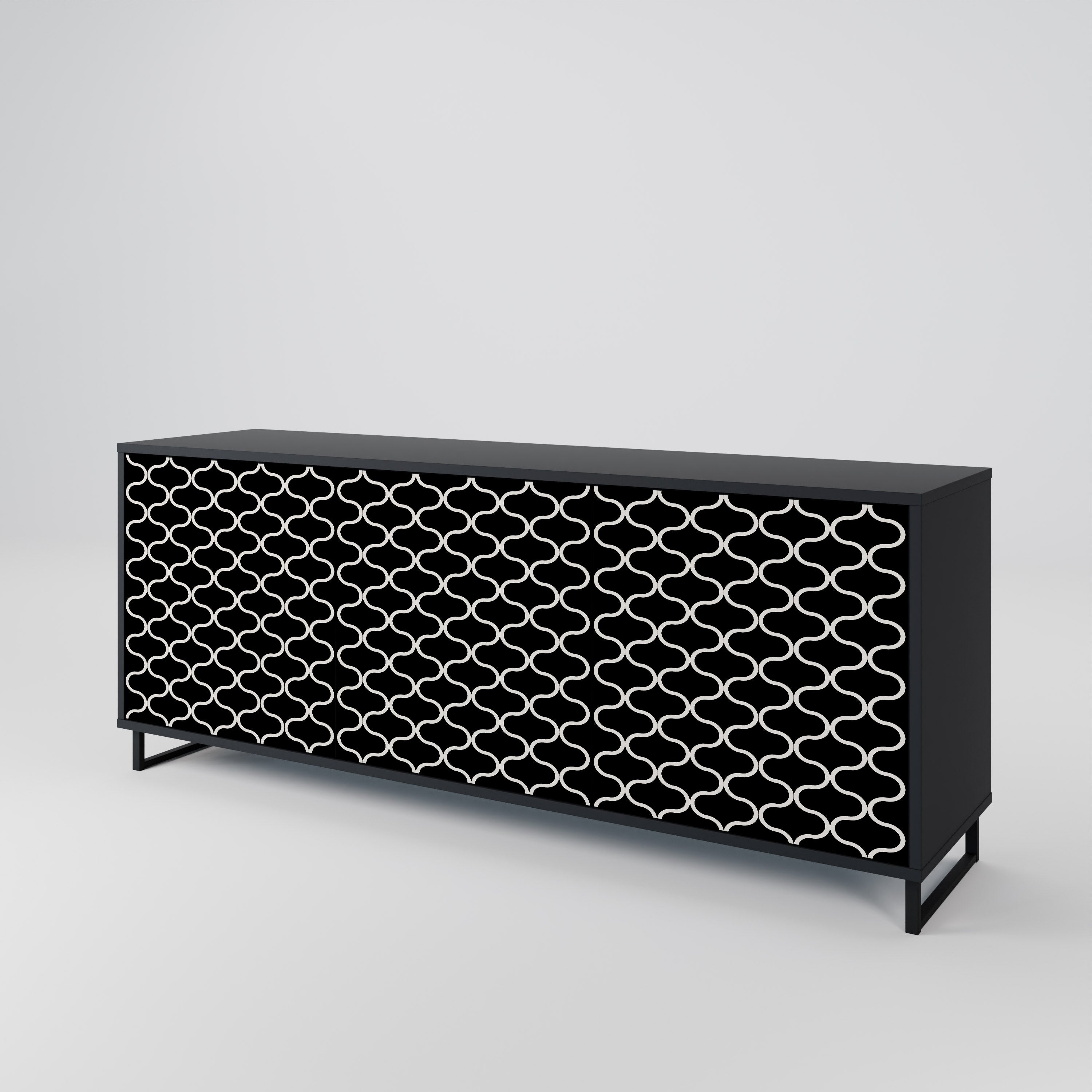 TESSELATED BLACKNESS Komoda 3-drzwiowa korpus Czarny
