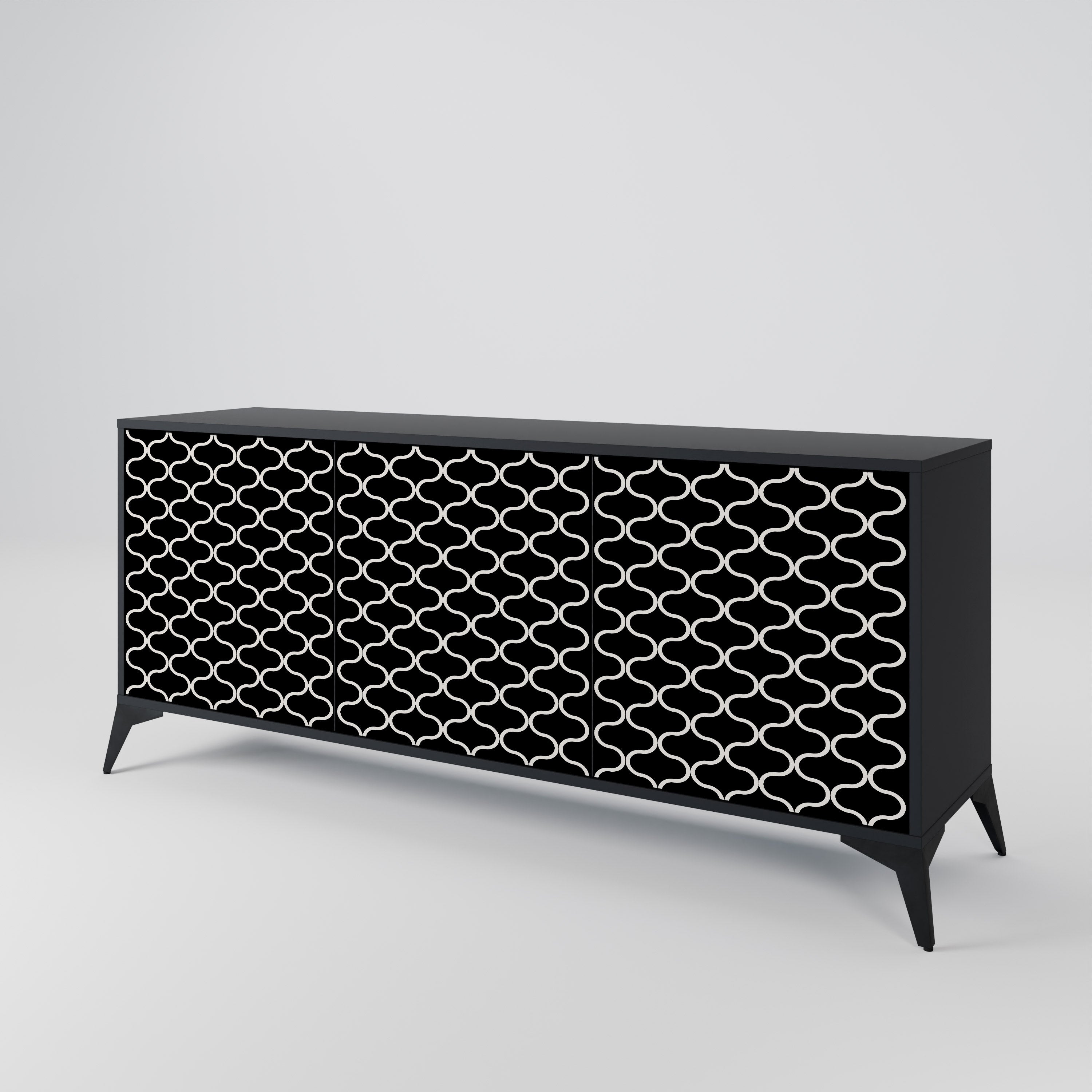 TESSELATED BLACKNESS Komoda 3-drzwiowa korpus Czarny